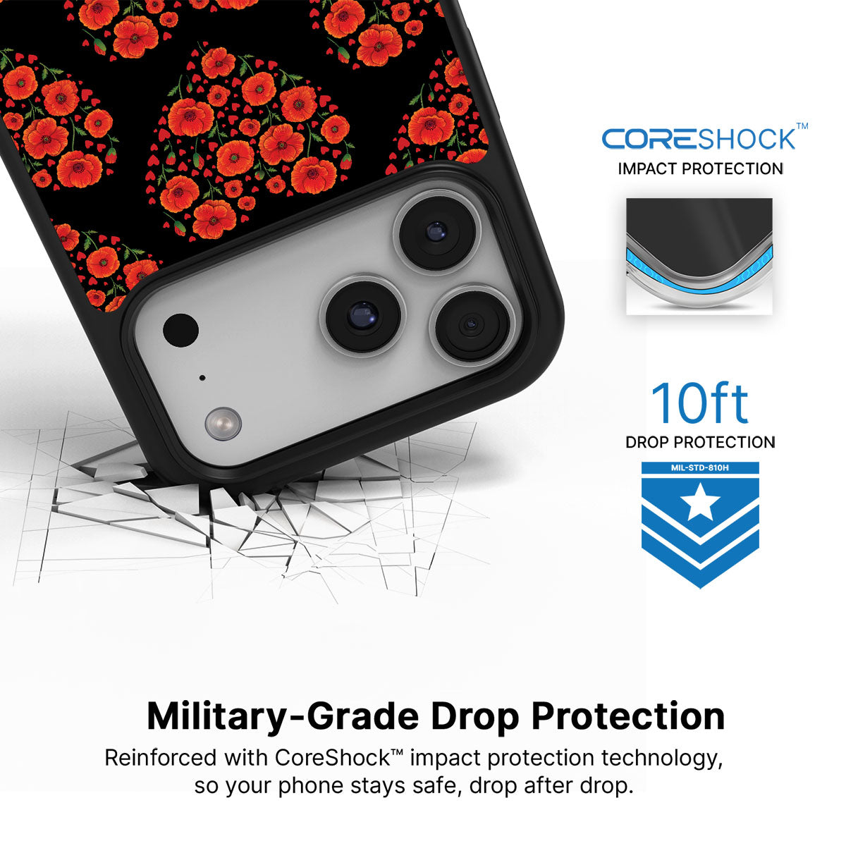 Poppy Heart - iPhone 17 Pro Max Case #case type_core (magsafe), #case type_core (non magsafe)