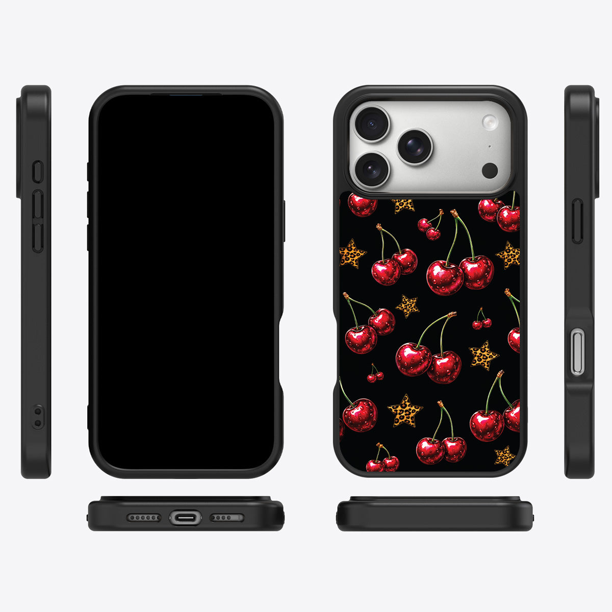 Rebel Cherry iPhone 17 Pro Max case cover – multi-angle view