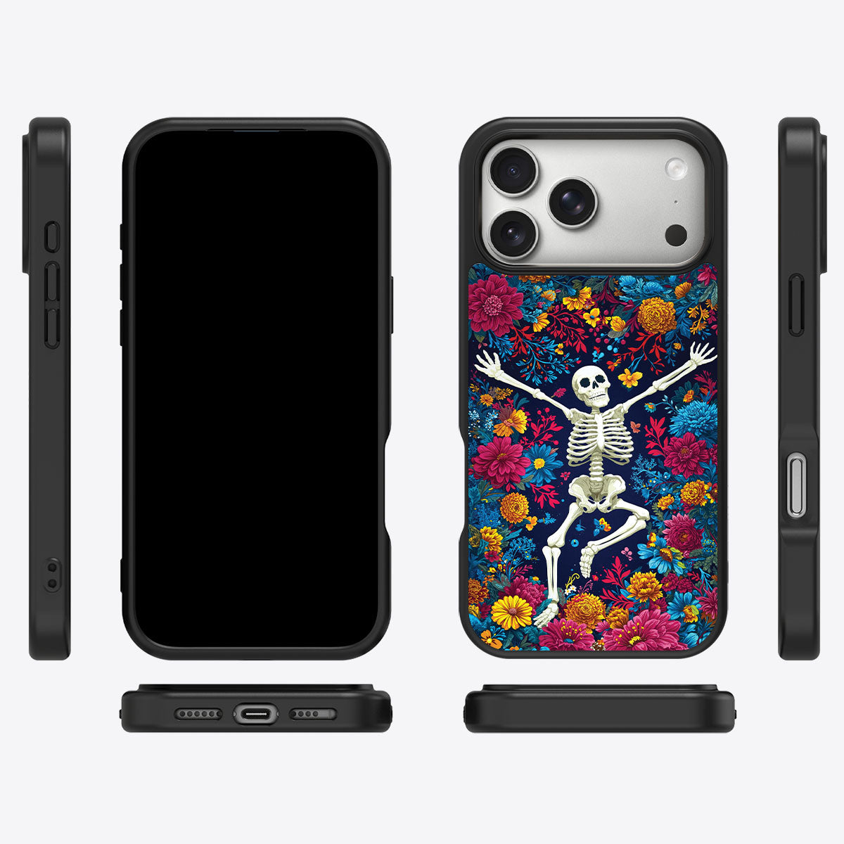 Floral Designer iPhone 17 Pro Max Case – Skeleton Garden | MagSafe