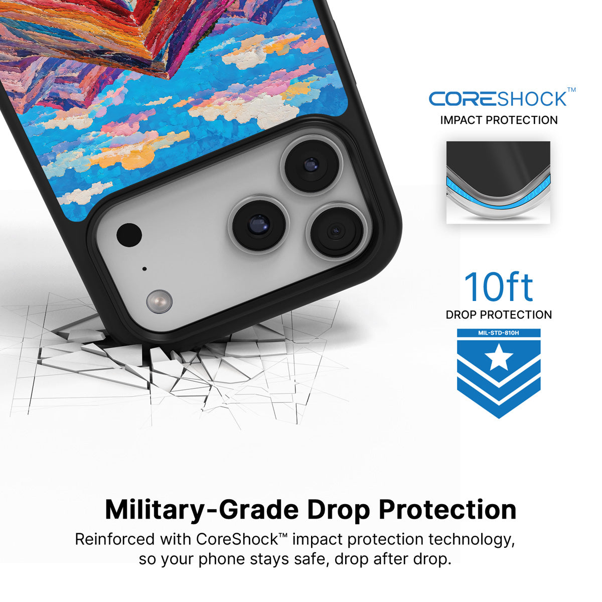 Spectrum Ridge iPhone 17 Pro Max case with drop protection