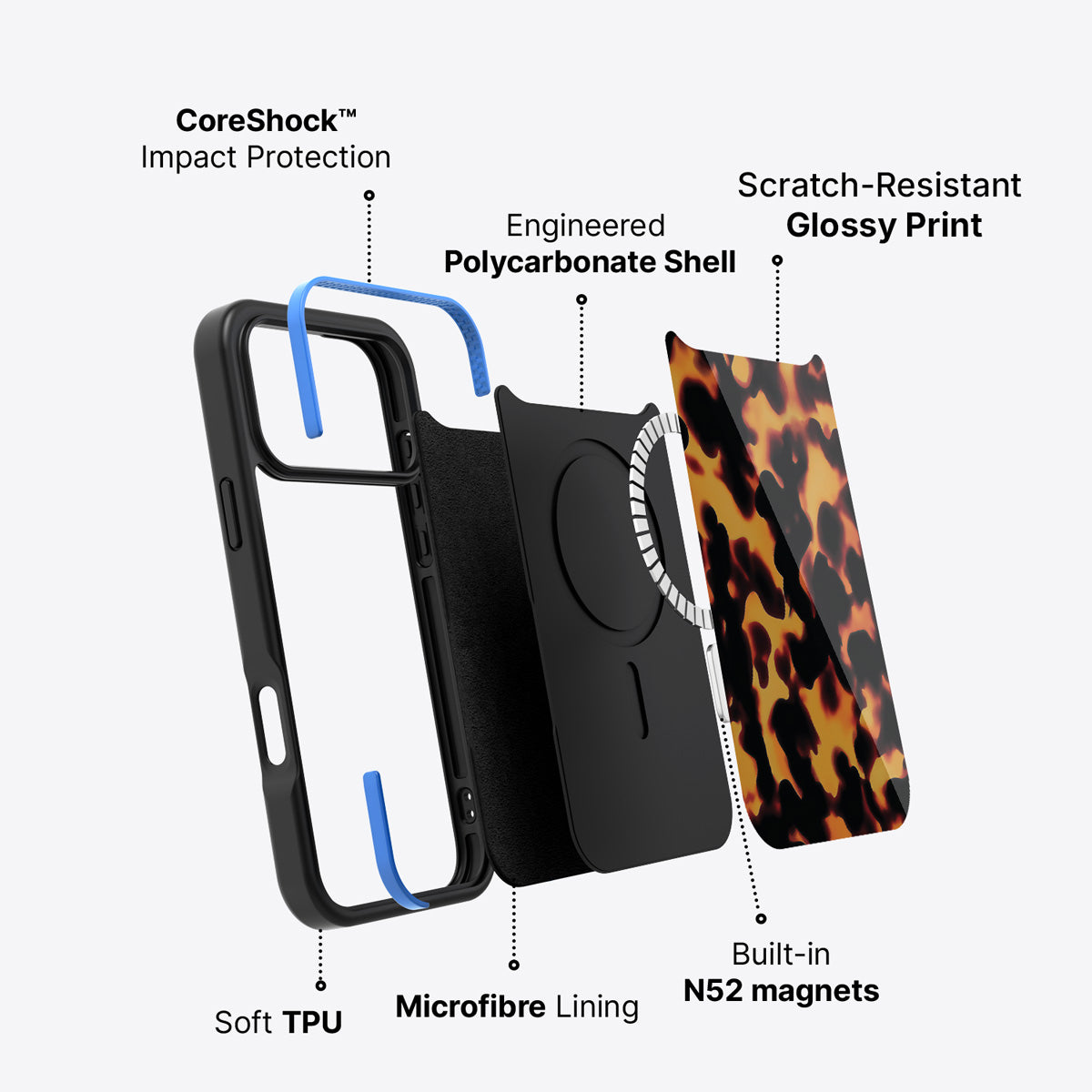 Animal Print Designer iPhone 17 Pro Max Case – Tortoise Shell | MagSafe