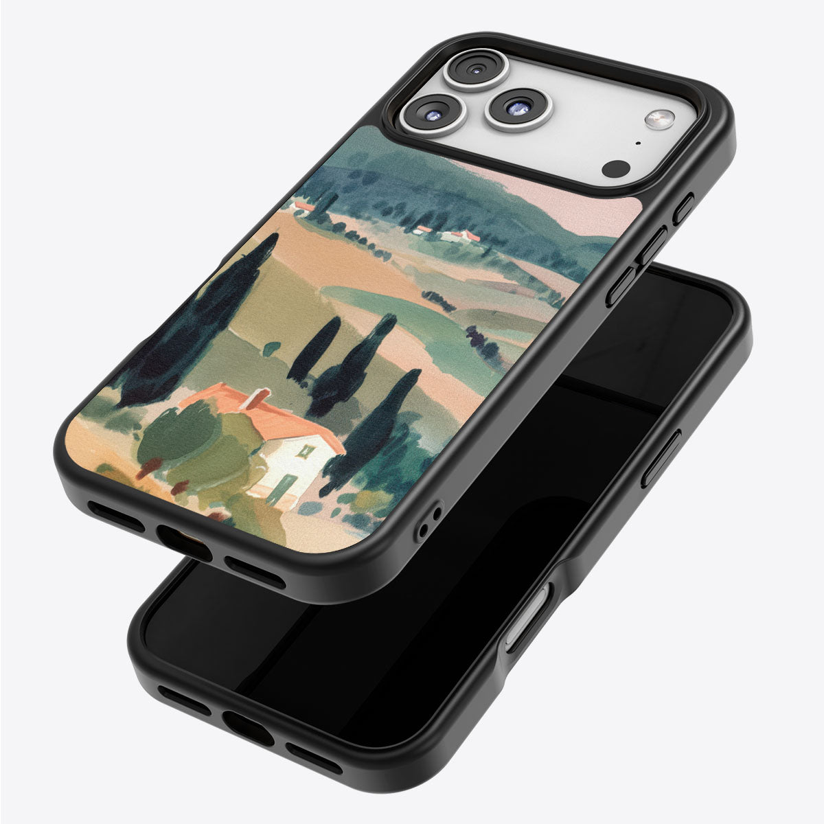 Tuscan Holiday iPhone 17 Pro Max case – back and side view