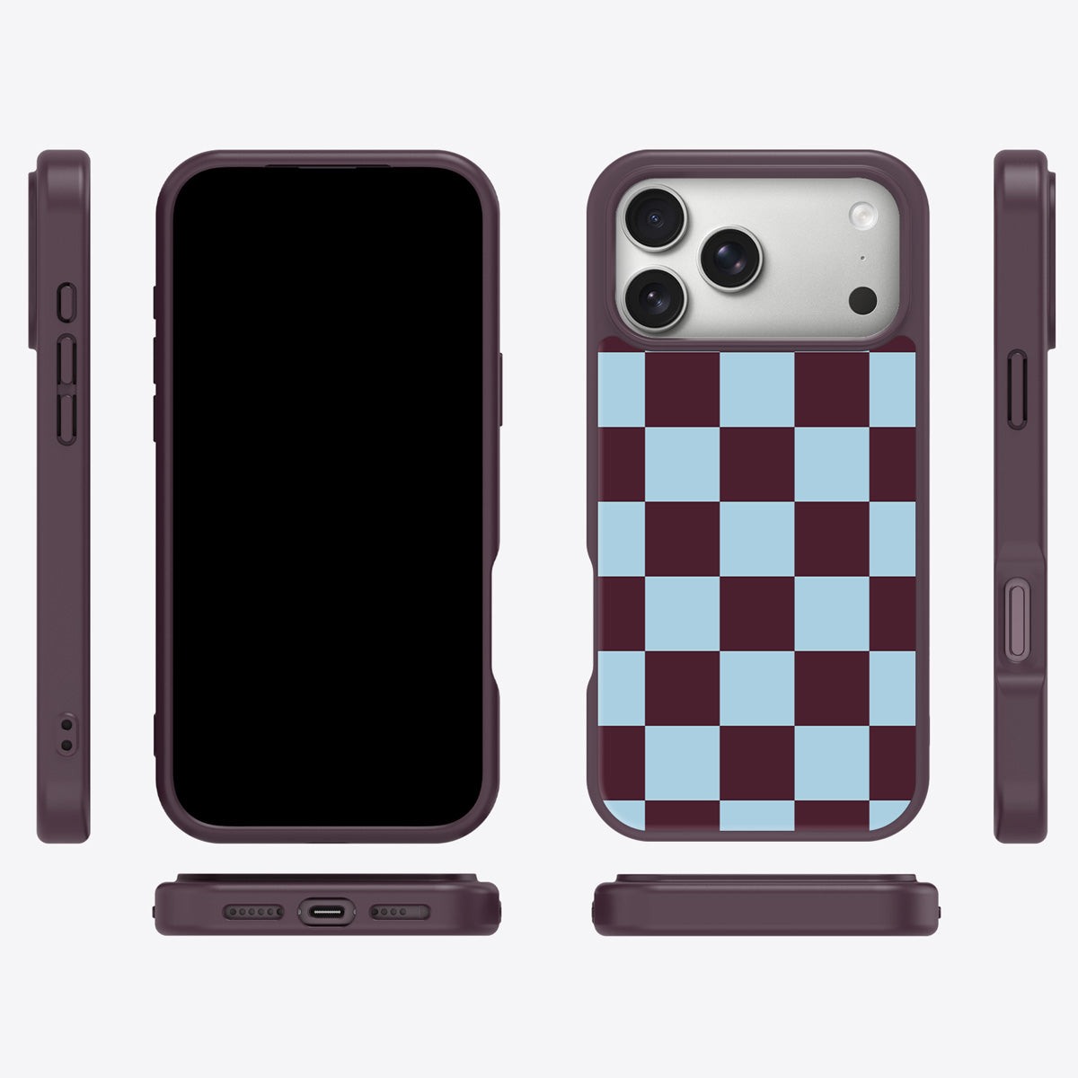 Cabernet Tile iPhone 18 Pro Max case cover – multi-angle view
