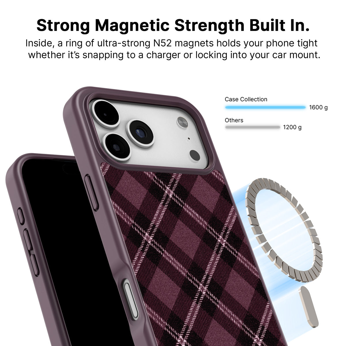 iPhone 18 Pro Max MagSafe case – Merlot Weave design
