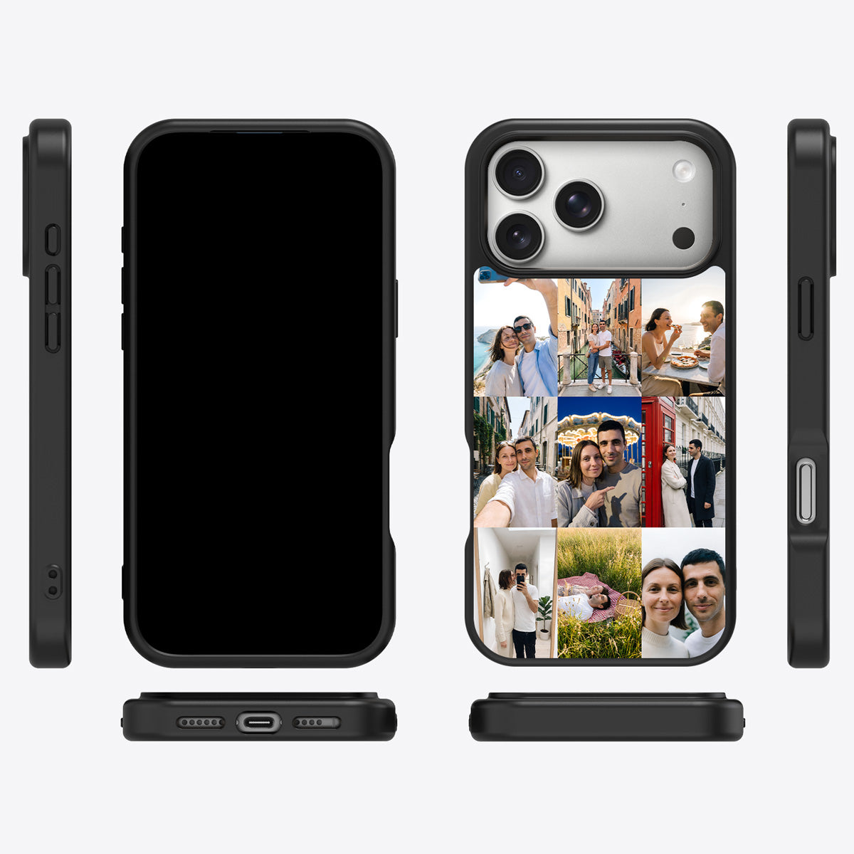 Personalised Photo Collage iPhone 18 Pro Max case – multi-angle view