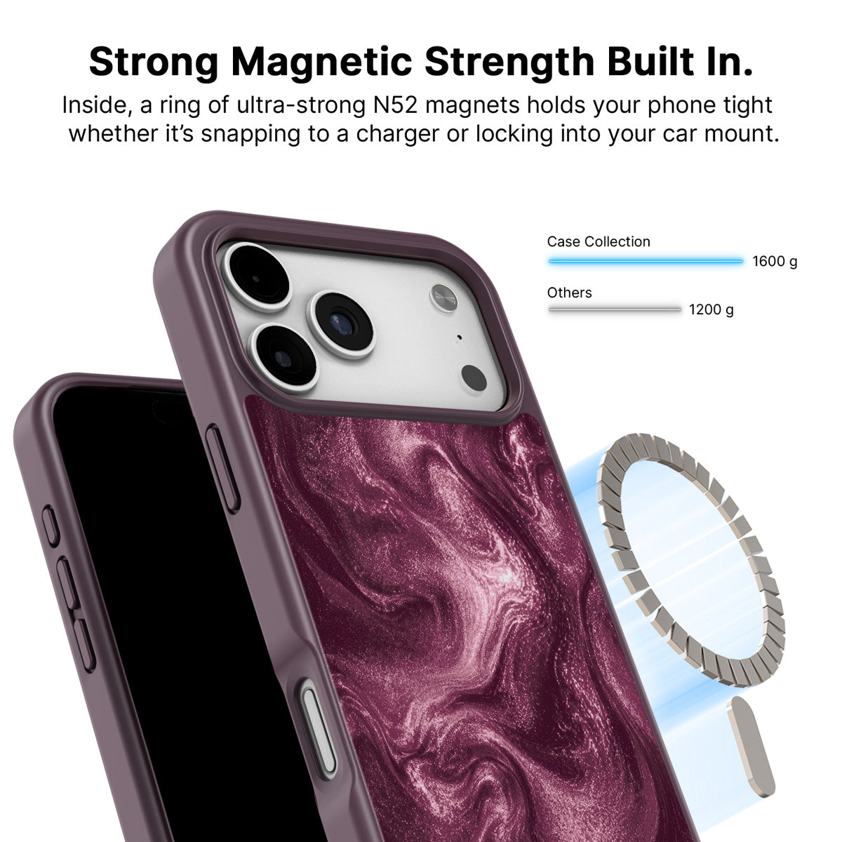 iPhone 18 Pro Max MagSafe case – Wine Shimmer design