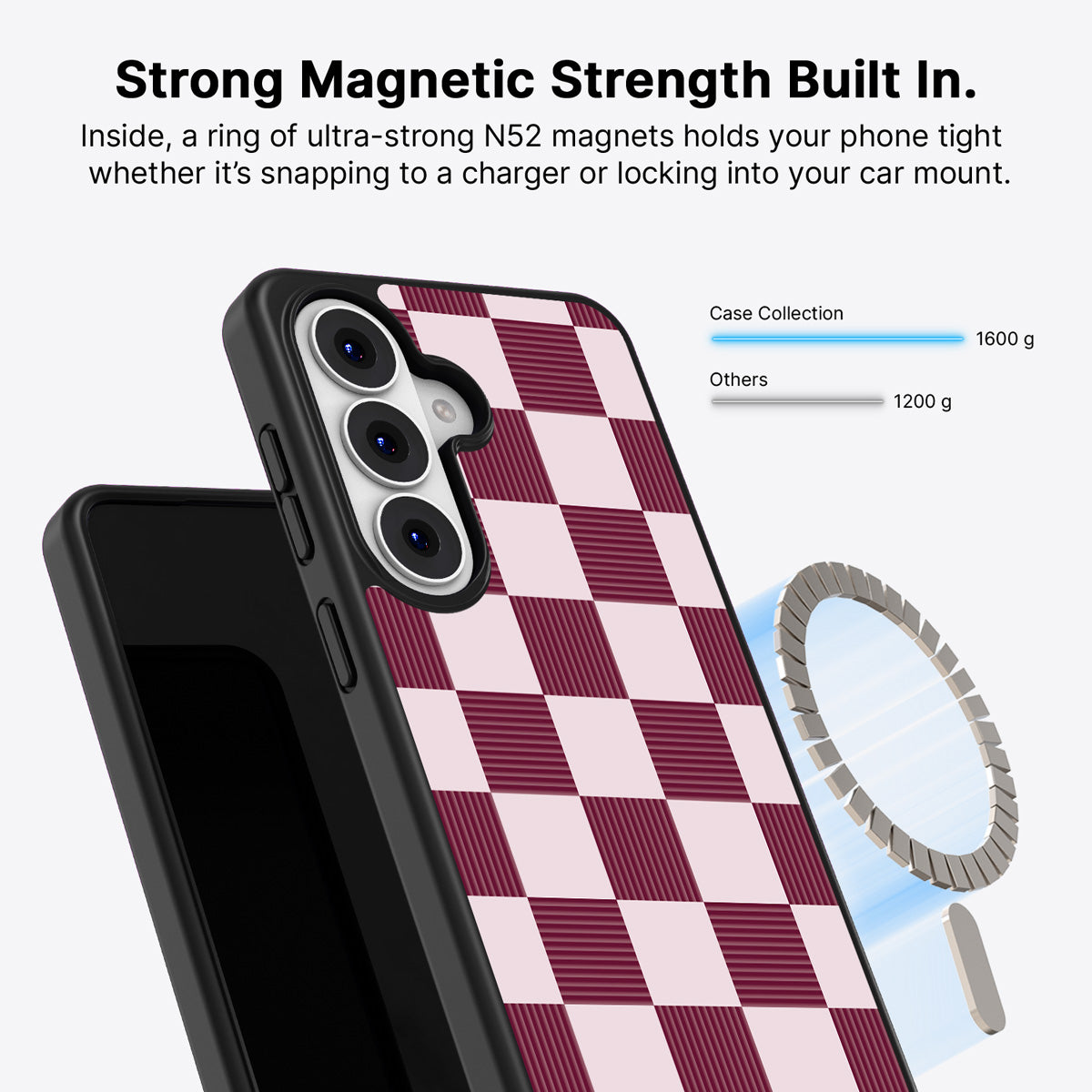 Samsung Galaxy S26 Plus Qi2 magnetic case with N52 magnets – Majestic Mosaic design