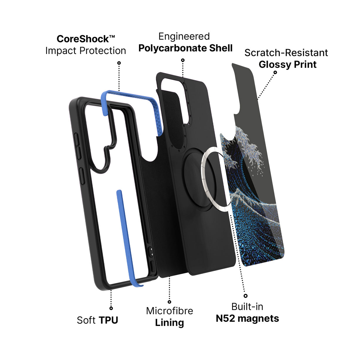 Samsung Galaxy S26 Ultra case construction and features – Midnight Tide phone case
