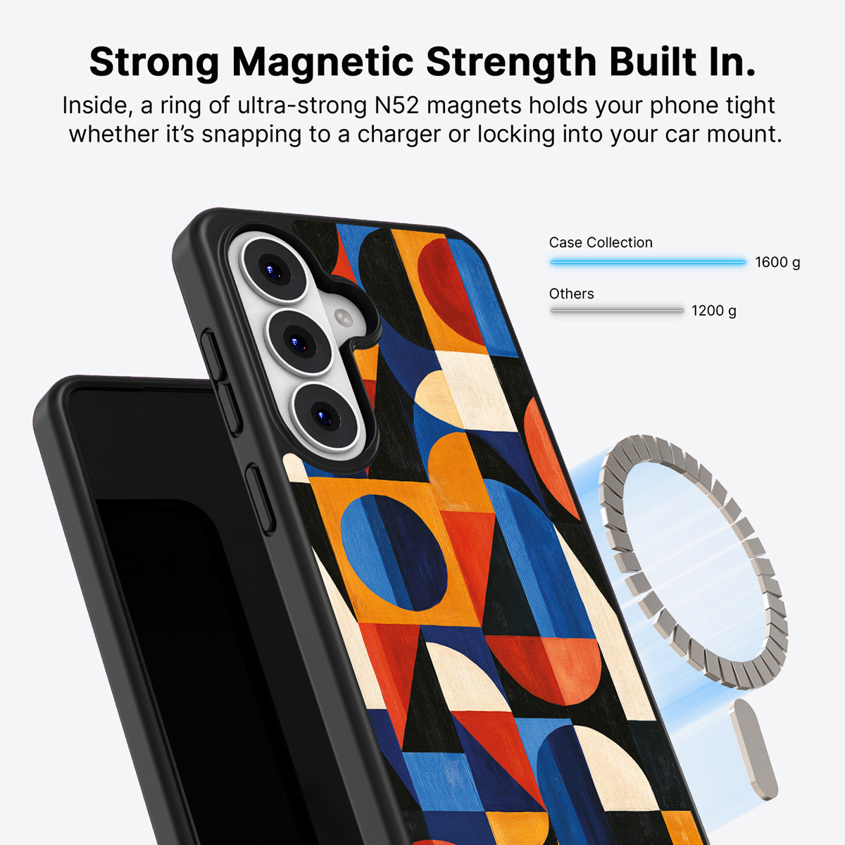 Samsung Galaxy S26 Qi2 magnetic case with N52 magnets – Modernist Muse design