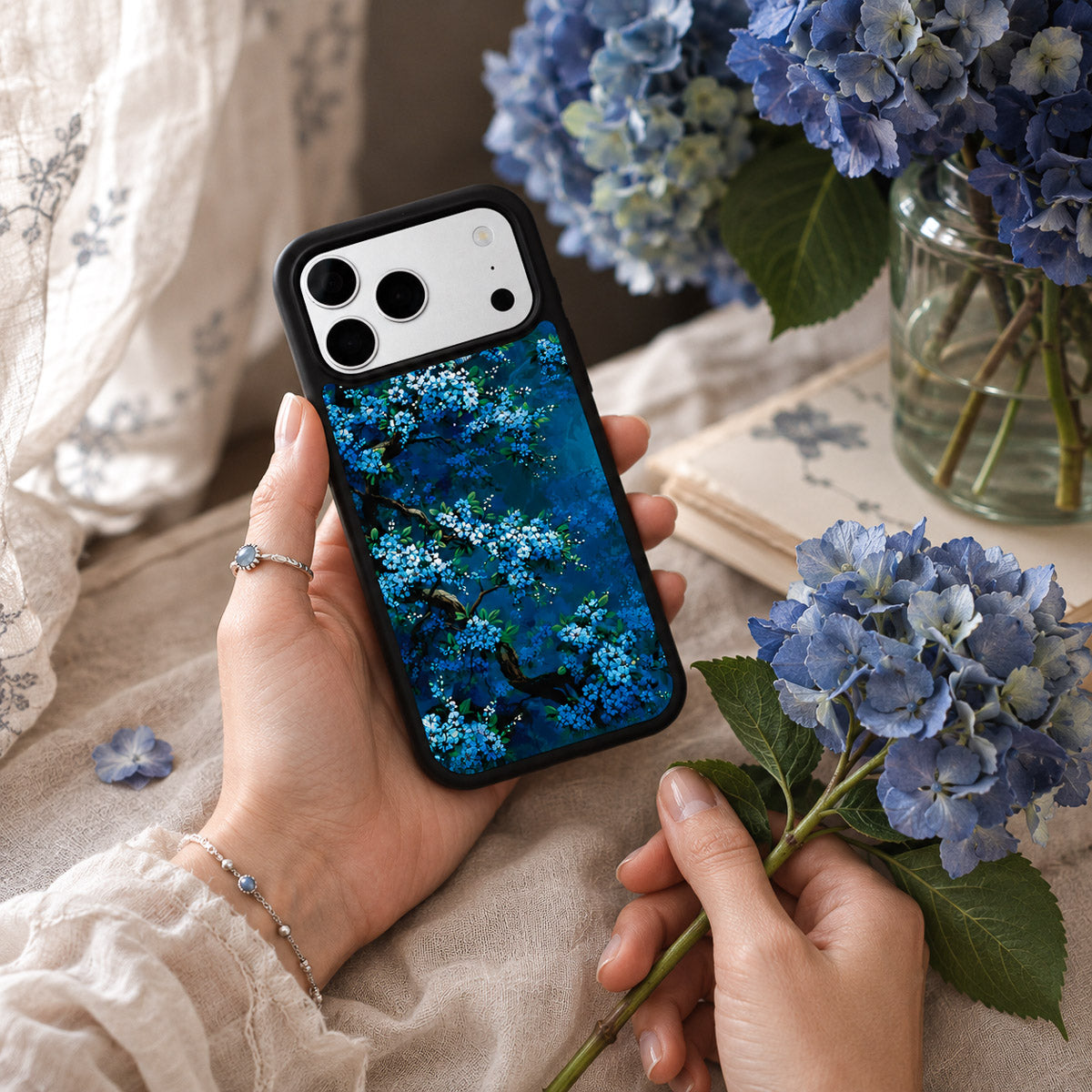 Floral Designer iPhone 18 Pro Max Case – Moonlit Petals | MagSafe — view 3