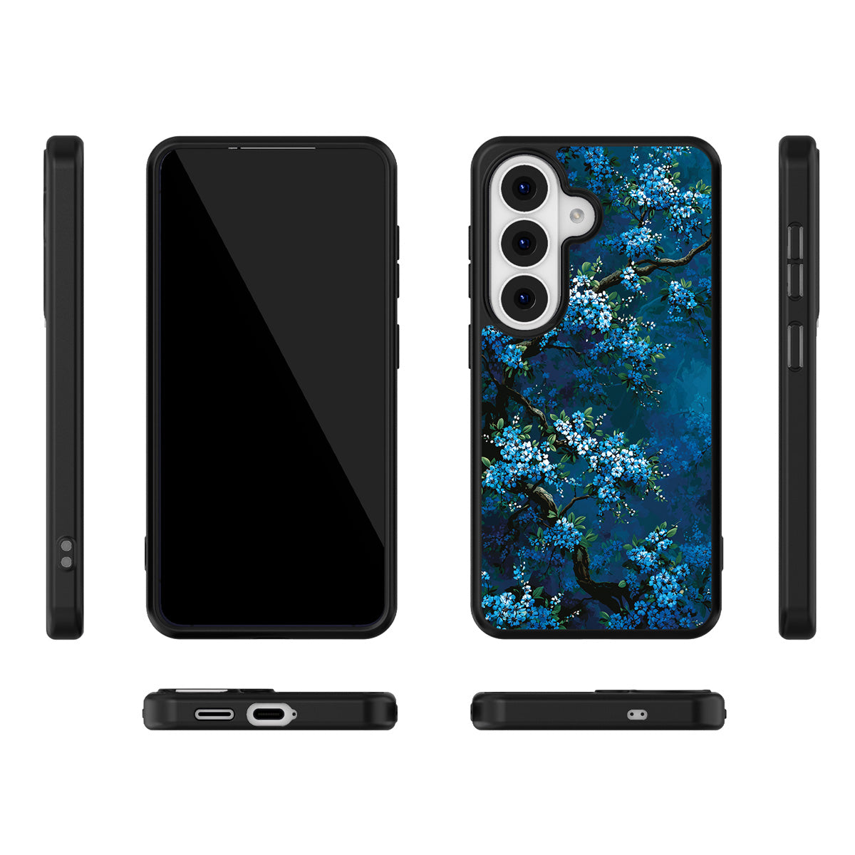 Moonlit Petals Samsung Galaxy S26 case – multi-angle view