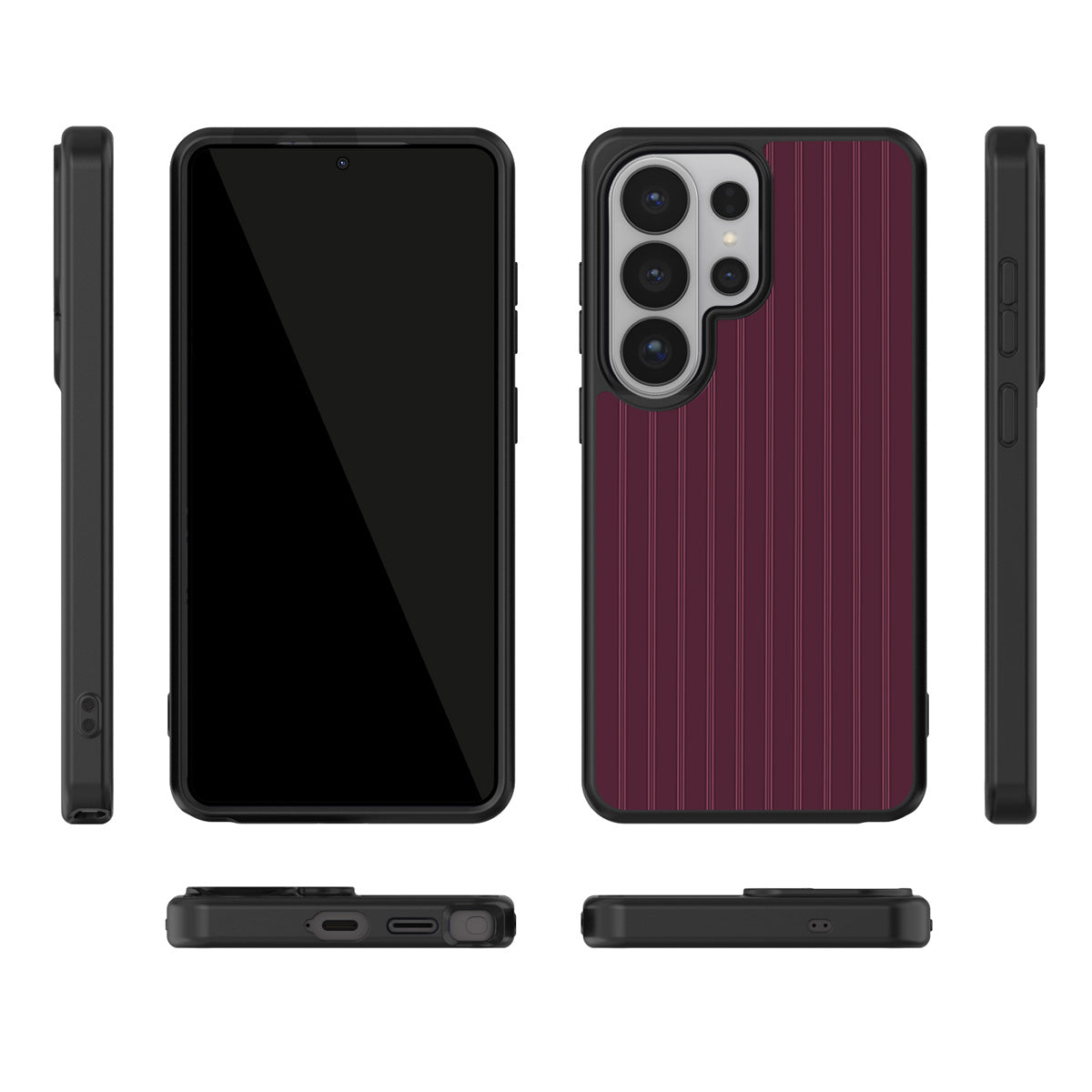 Mulberry Pinstripe Samsung Galaxy S26 Ultra case – multi-angle view