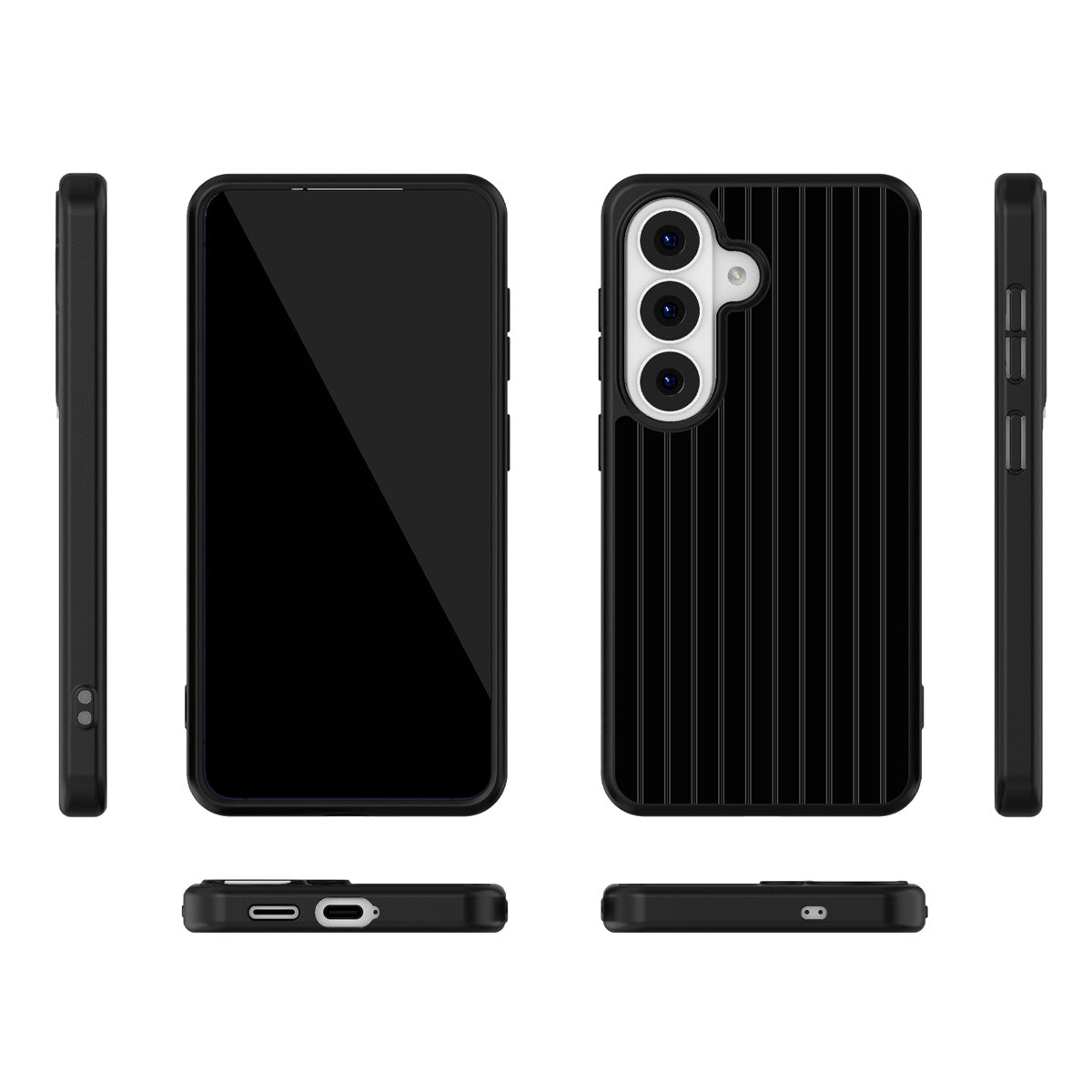 Onyx Pinstripe Samsung Galaxy S26 Plus case – multi-angle view