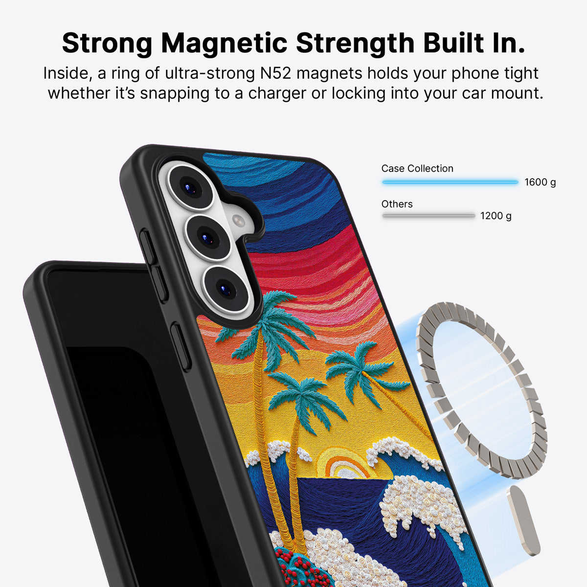 Samsung Galaxy S26 Plus Qi2 magnetic case with N52 magnets – Paper Tropics design