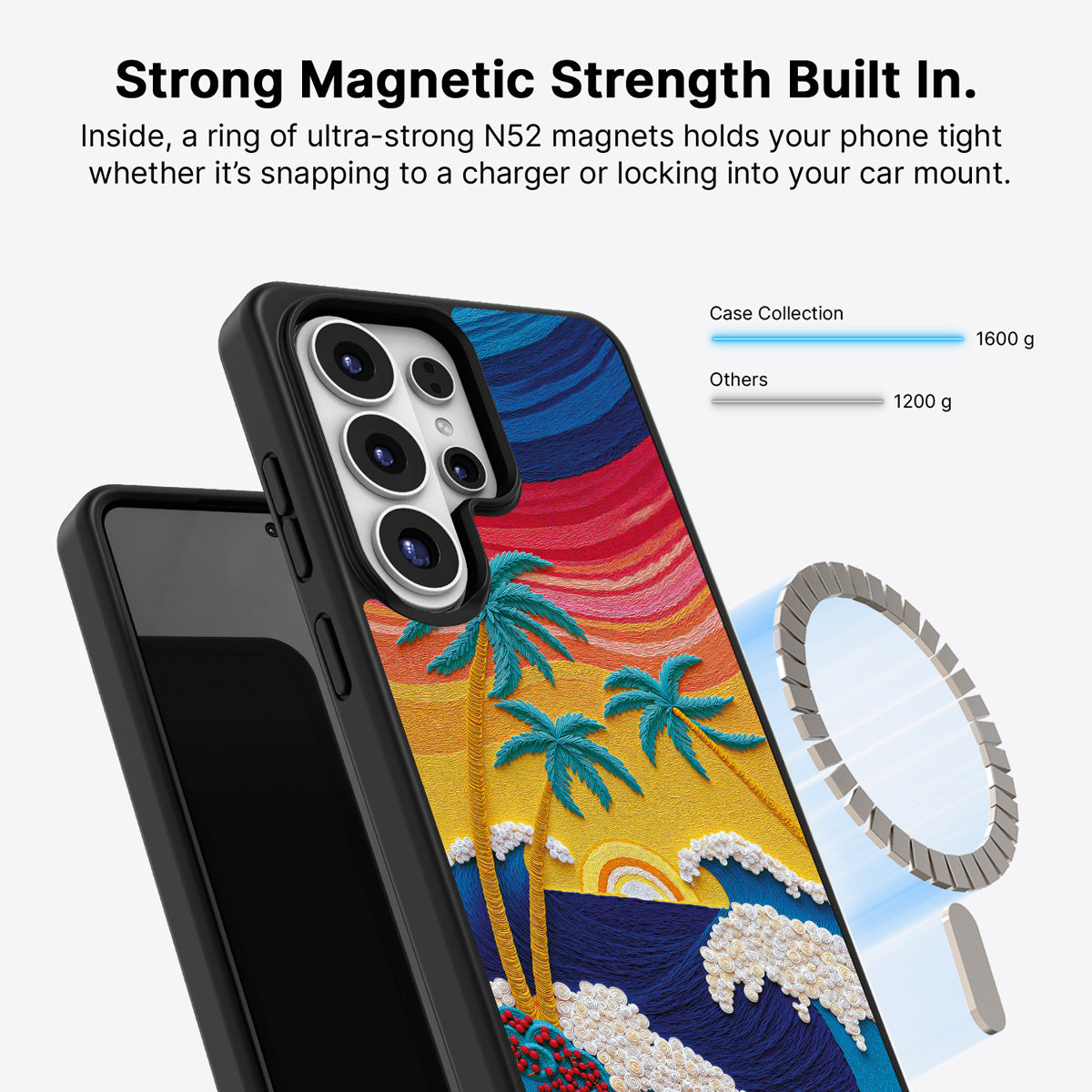 Samsung Galaxy S26 Ultra Qi2 magnetic case with N52 magnets – Paper Tropics design
