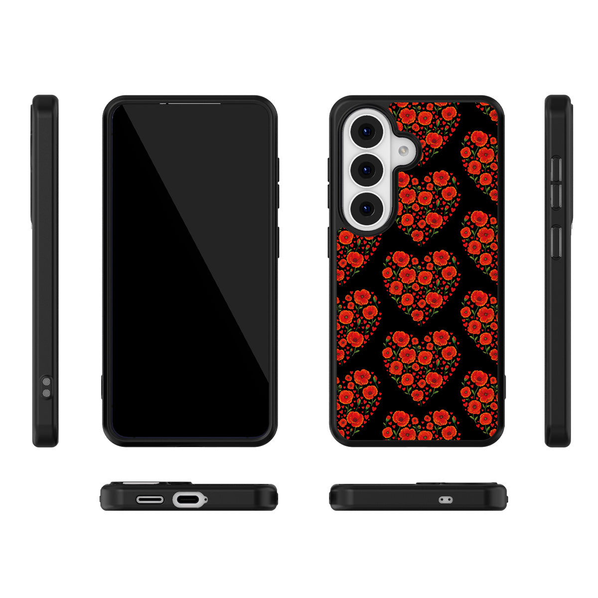 Poppy Heart Samsung Galaxy S26 Plus case – multi-angle view