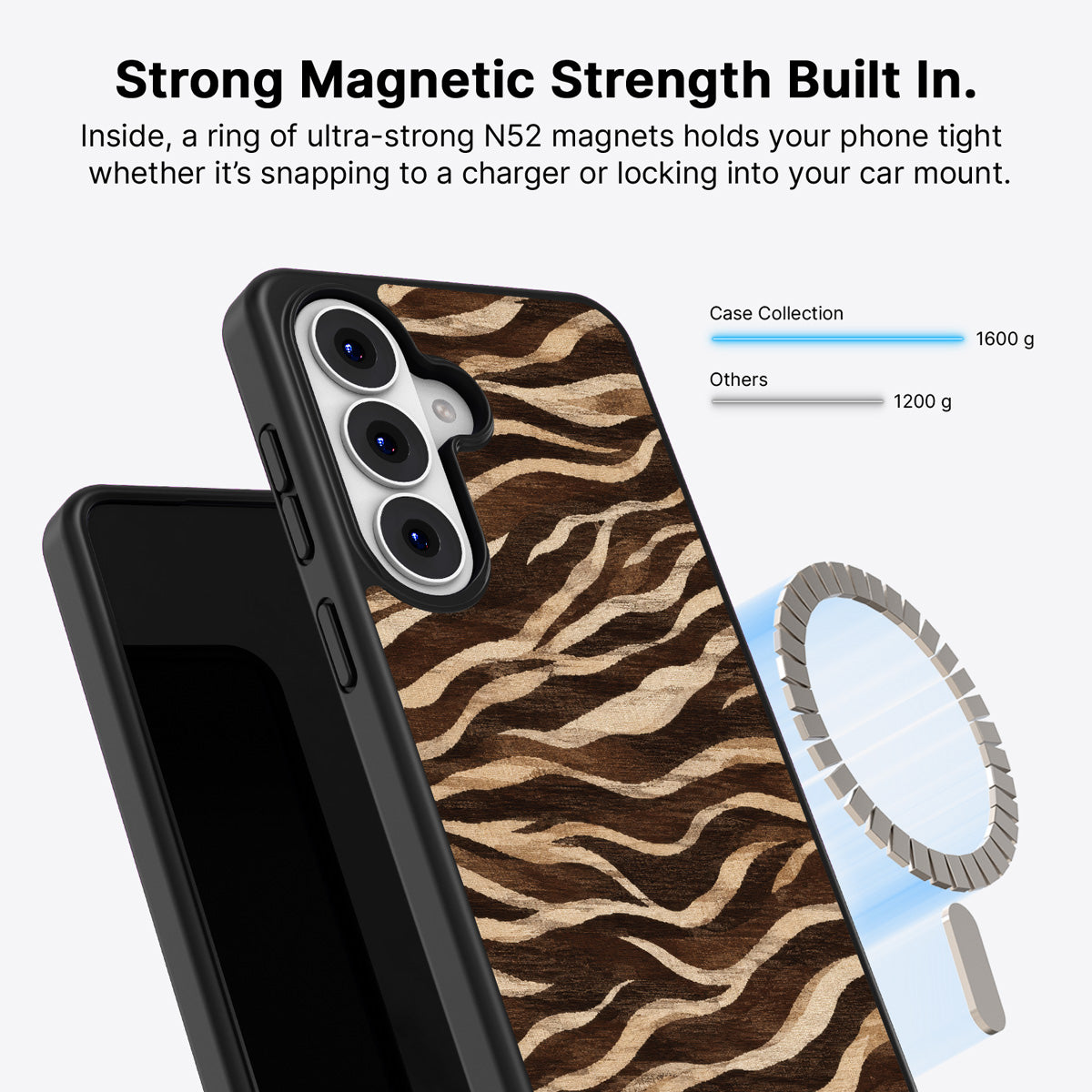 Samsung Galaxy S26 Qi2 magnetic case with N52 magnets – Savanna Silk design