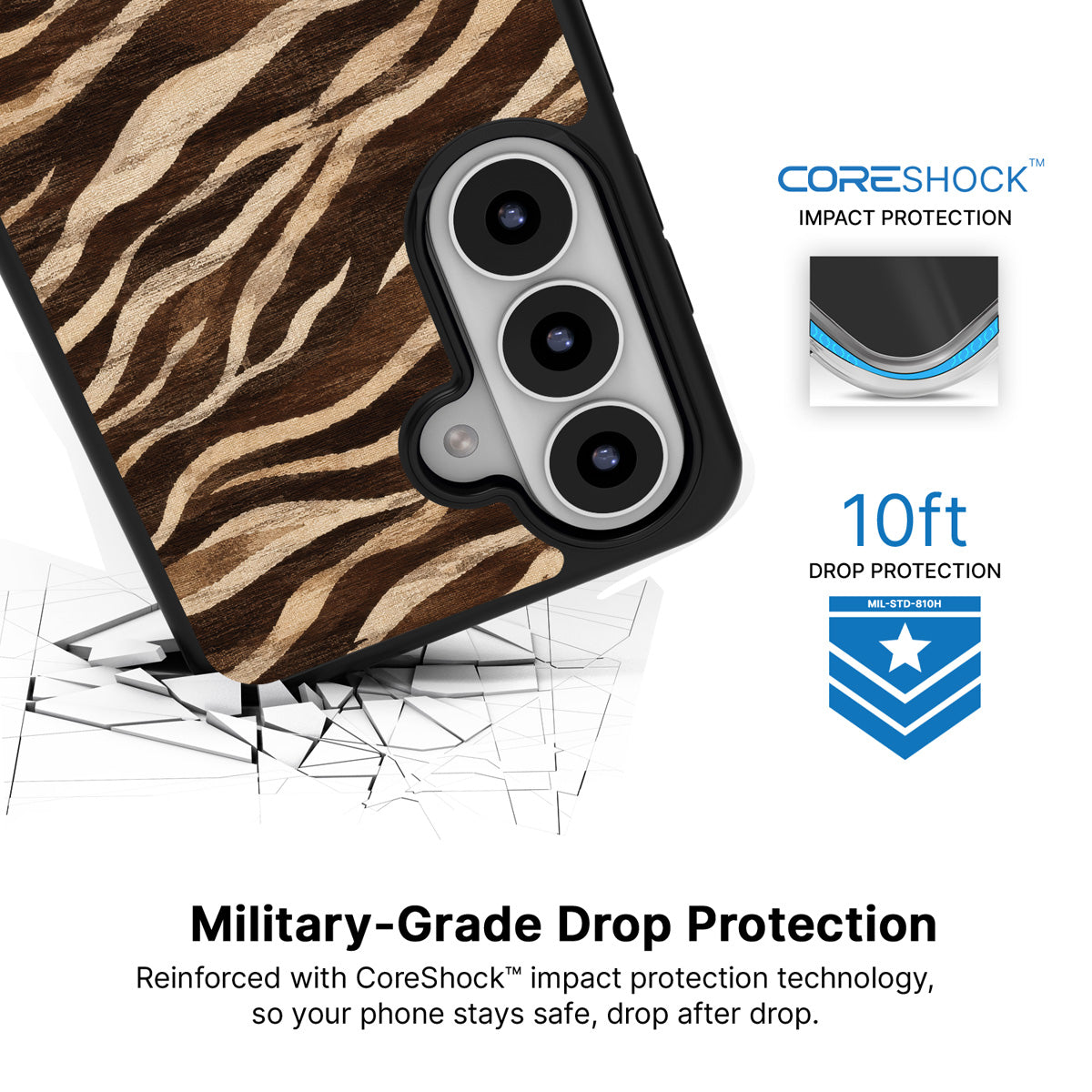 Savanna Silk Samsung Galaxy S26 Plus case with 10ft military-grade drop protection
