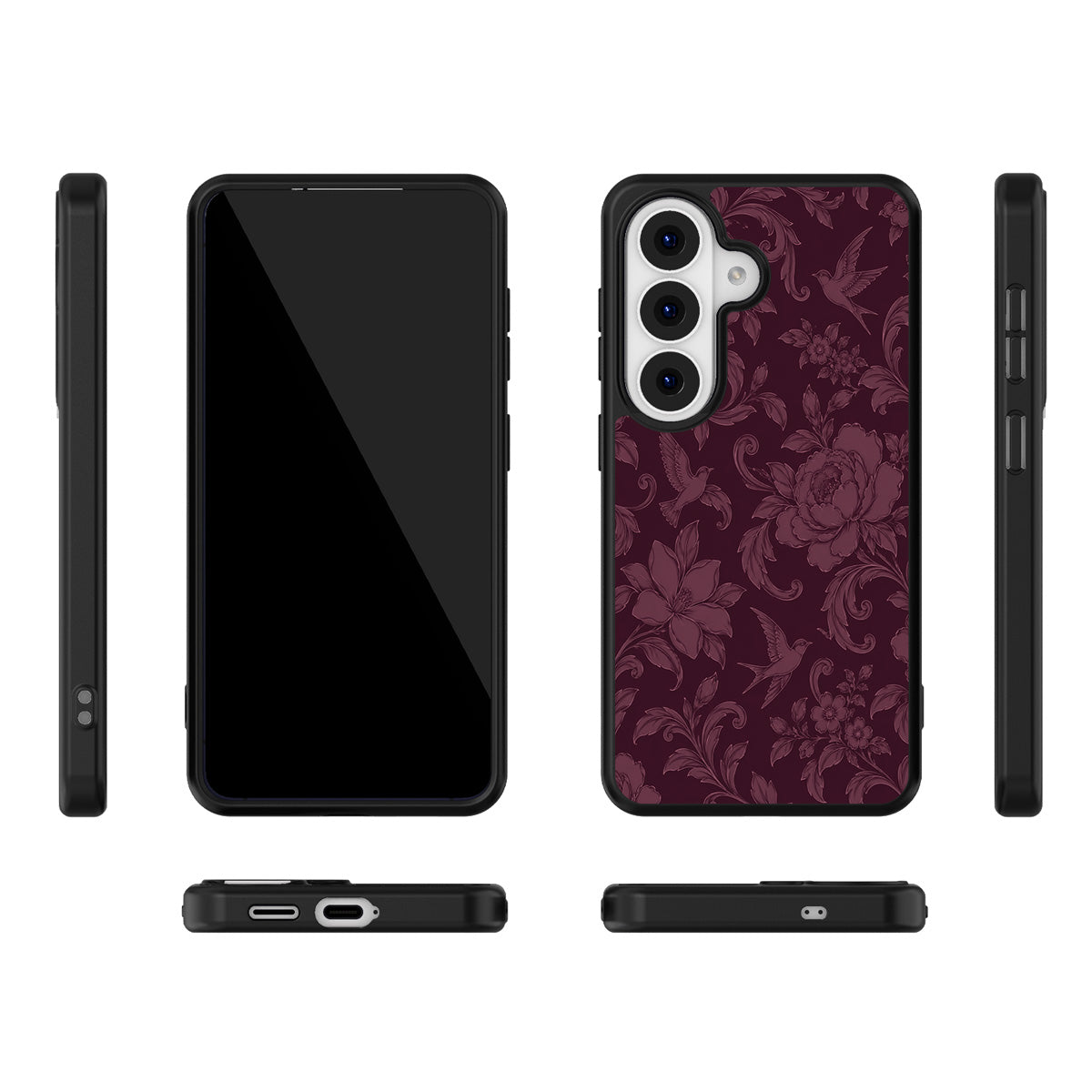 Swallow Damask Samsung Galaxy S26 case – multi-angle view