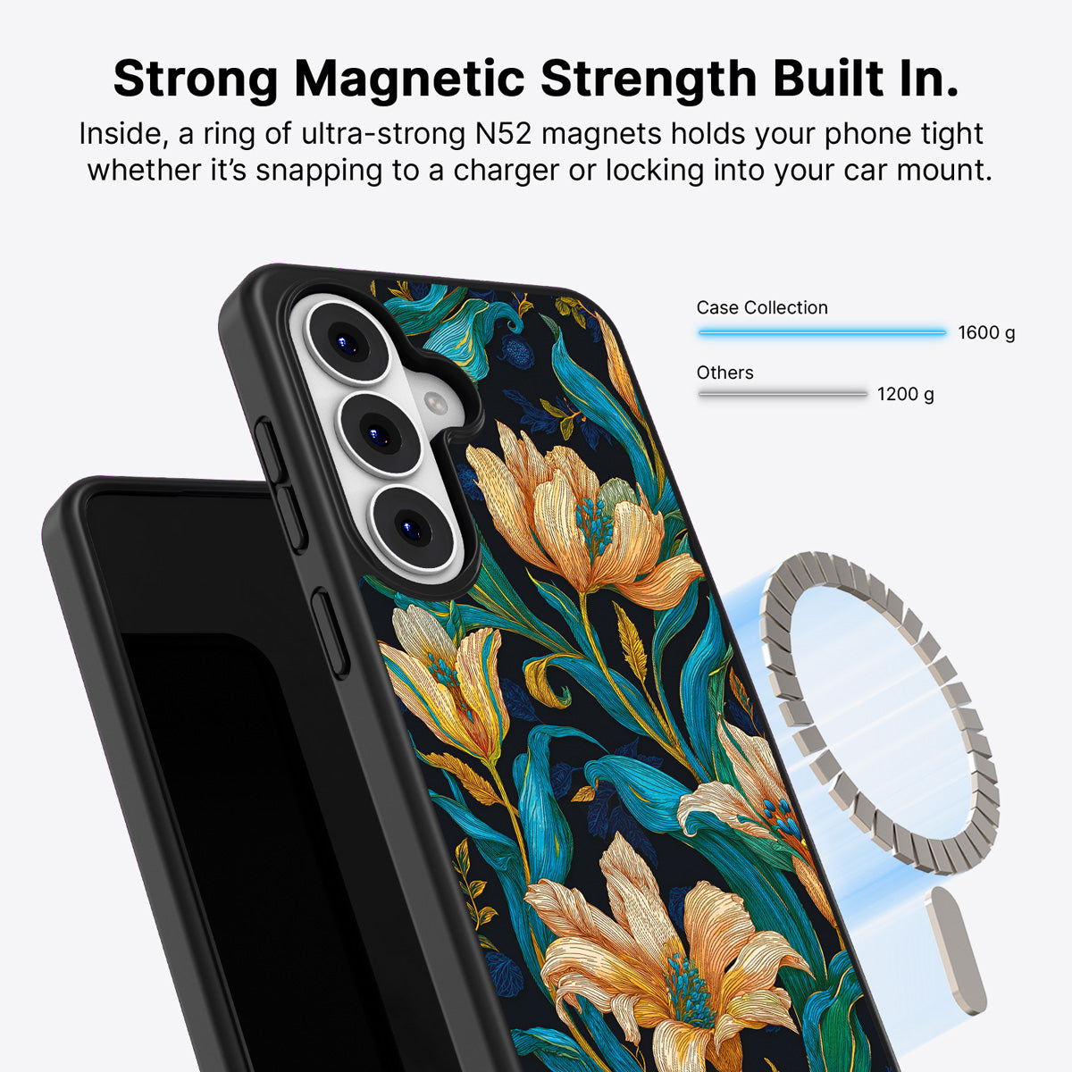 Samsung Galaxy S26 Qi2 magnetic case with N52 magnets – Tulip Play design