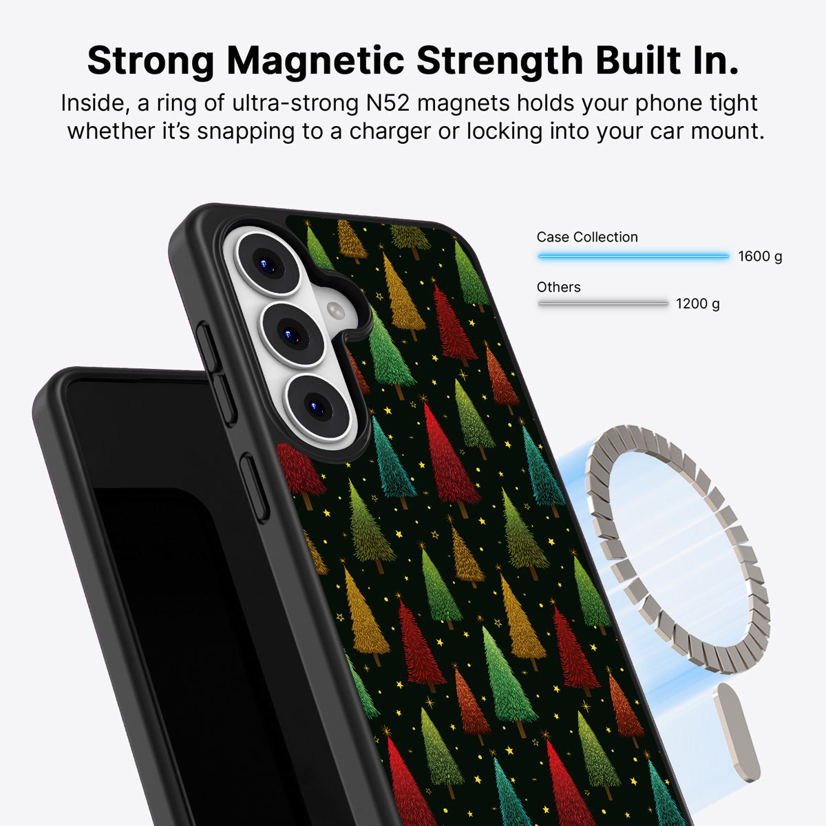 Samsung Galaxy S26 Qi2 magnetic case with N52 magnets – Twilight Trees design