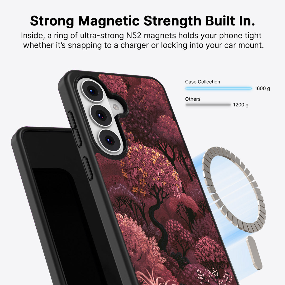 Samsung Galaxy S26 Qi2 magnetic case with N52 magnets – Velvet Reverie design
