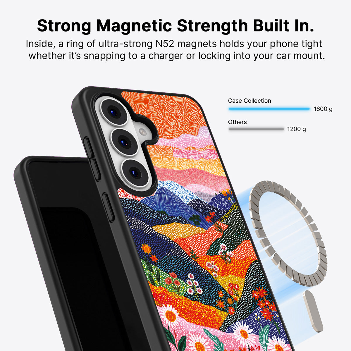 Samsung Galaxy S26 Plus Qi2 magnetic case with N52 magnets – Wildflower Valley design