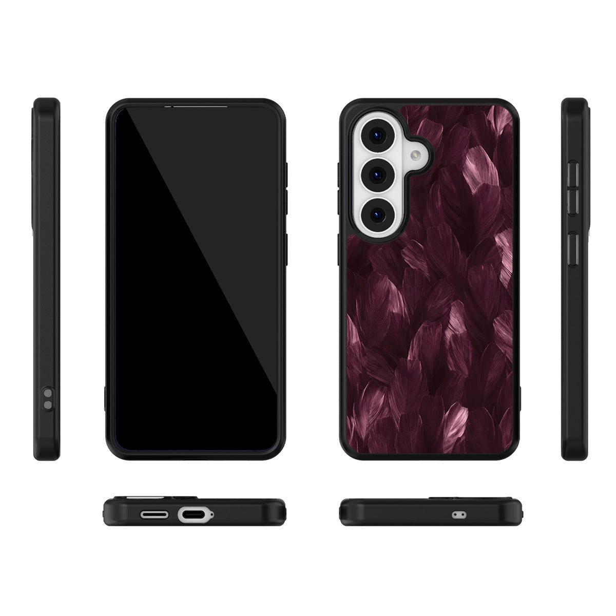 Wine Plumage Samsung Galaxy S26 Plus case – multi-angle view