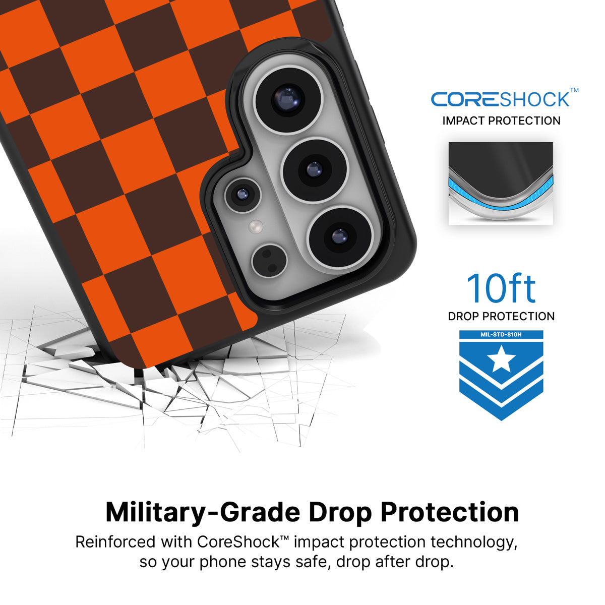 Amber Pop Samsung Galaxy S26 Ultra case with 10ft military-grade drop protection