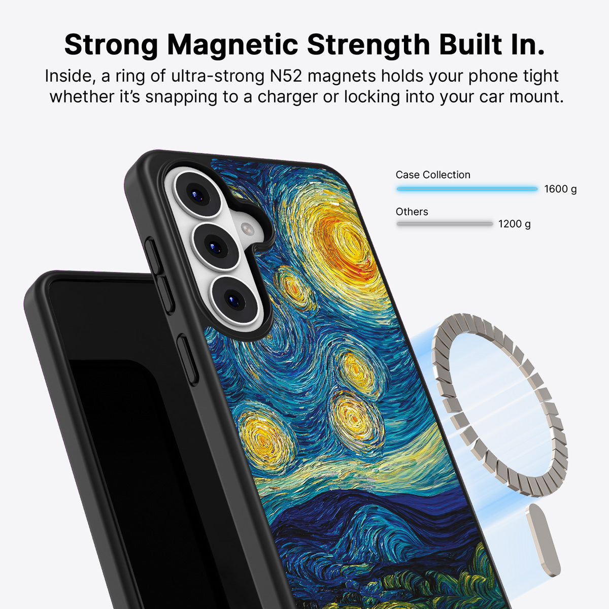 Samsung Galaxy S26 Qi2 magnetic case with N52 magnets – Astral Waves design