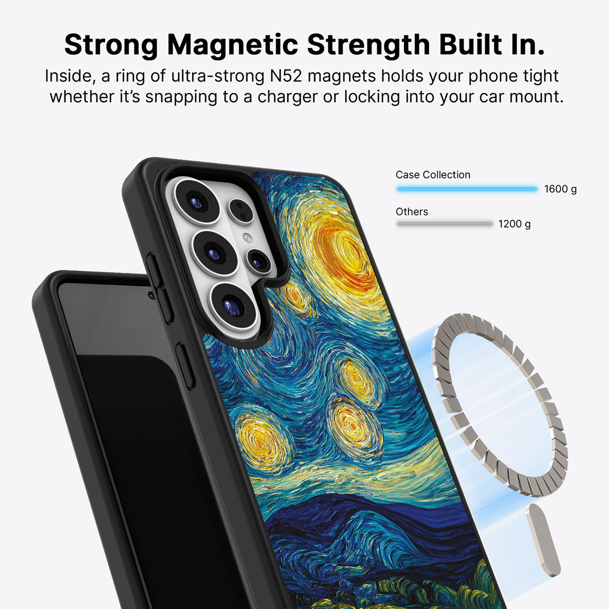 Samsung Galaxy S26 Ultra Qi2 magnetic case with N52 magnets – Astral Waves design