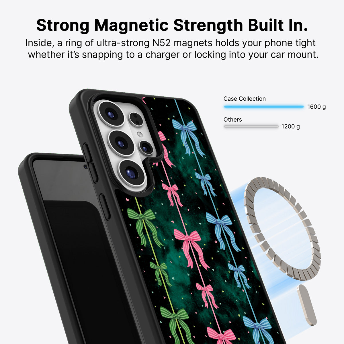 Samsung Galaxy S26 Ultra Qi2 magnetic case with N52 magnets – Aurora Bow design