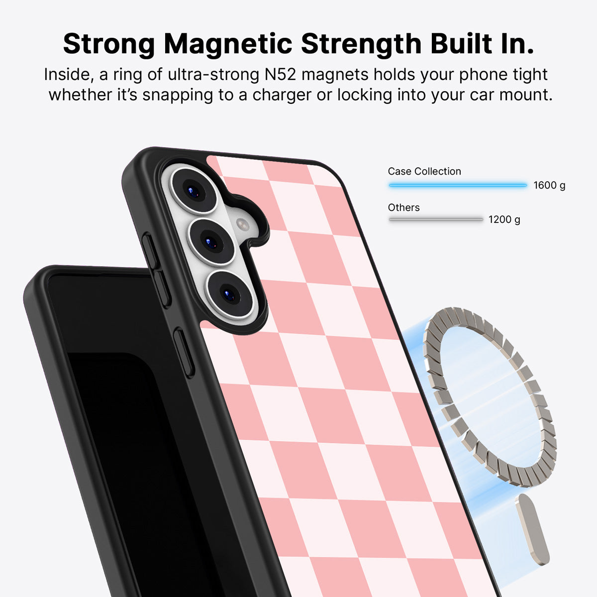 Samsung Galaxy S26 Plus Qi2 magnetic case with N52 magnets – Ballet Tile design