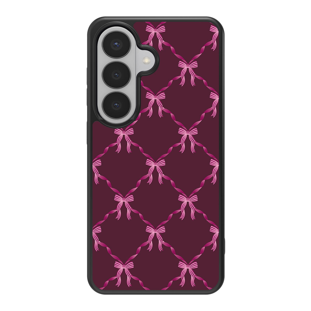 Bordeaux Bow design back view – Samsung Galaxy S26 Plus case