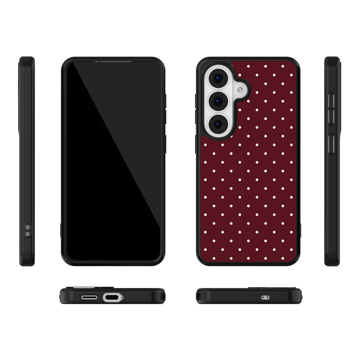 Burgundy Bloom Samsung Galaxy S26 case – multi-angle view