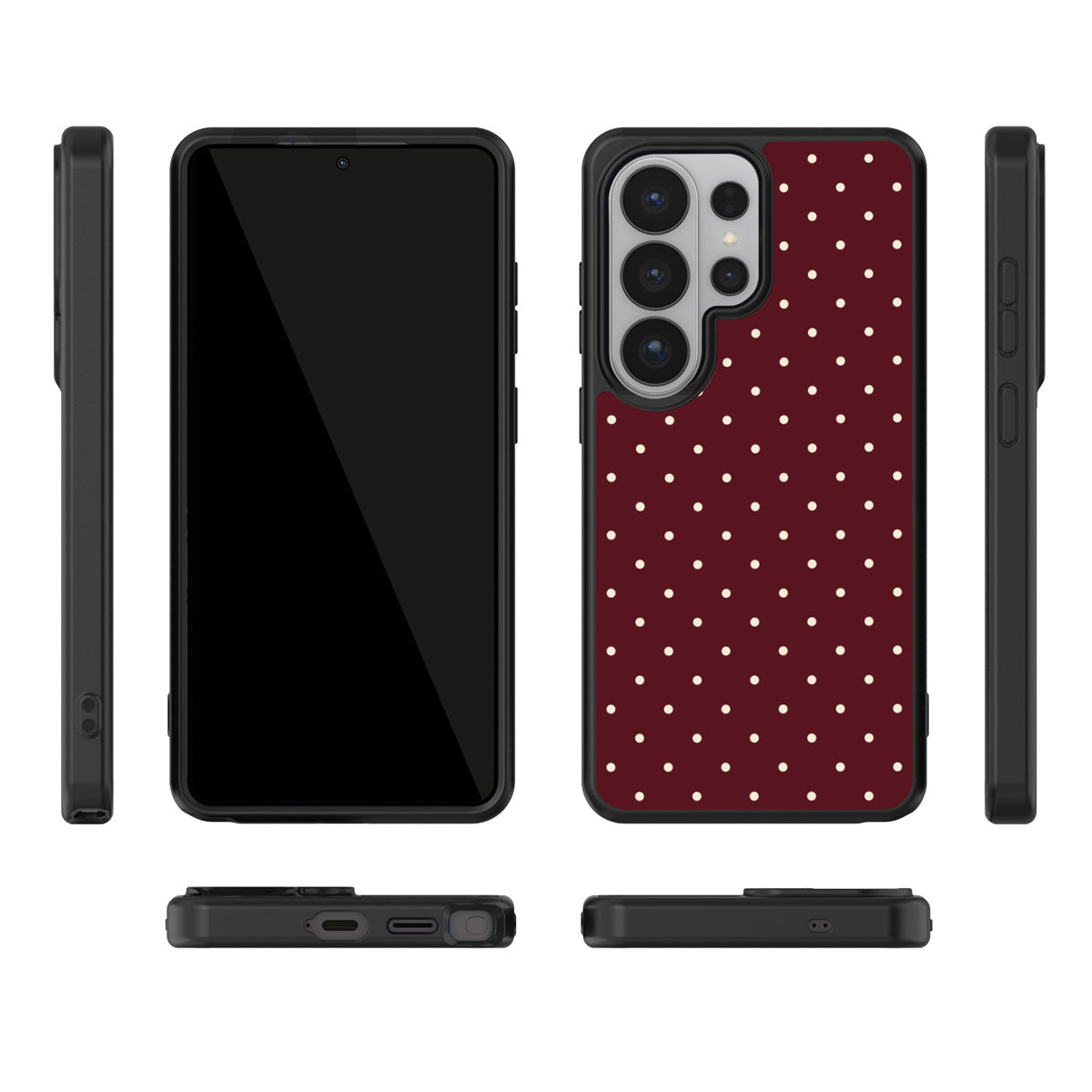 Burgundy Bloom Samsung Galaxy S26 Ultra case – multi-angle view