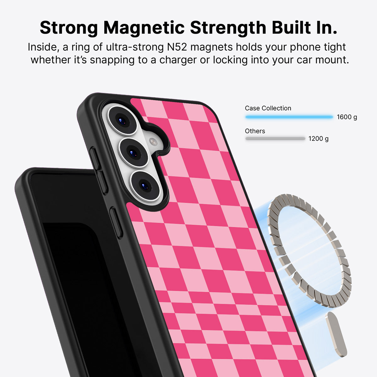 Samsung Galaxy S26 Qi2 magnetic case with N52 magnets – Candy Check design
