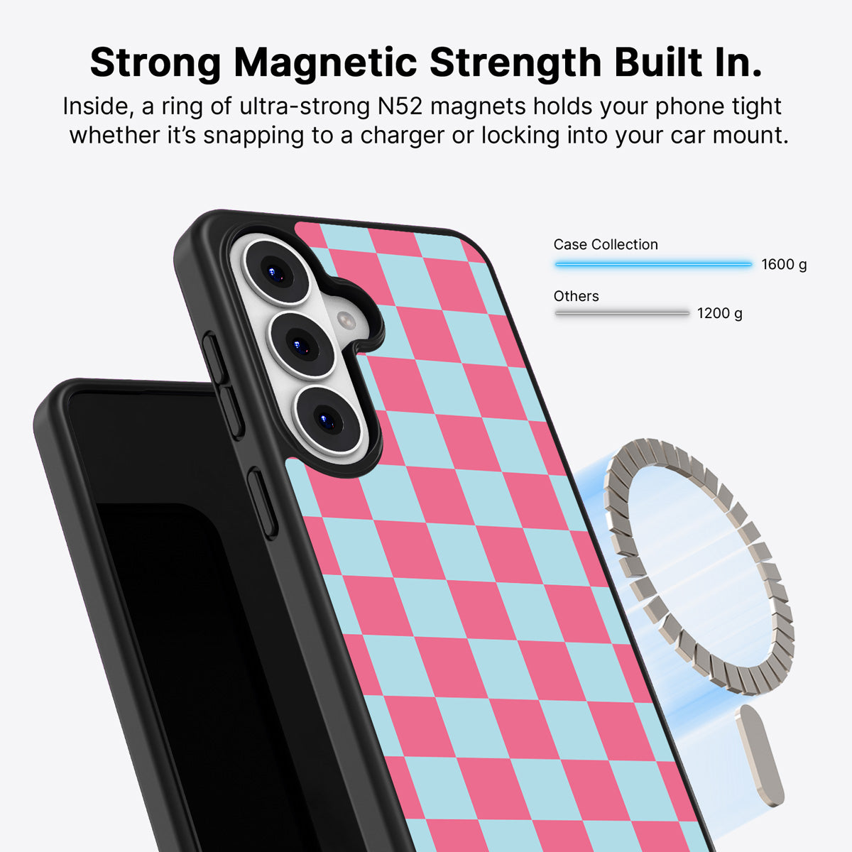 Samsung Galaxy S26 Plus Qi2 magnetic case with N52 magnets – Candy Floss design
