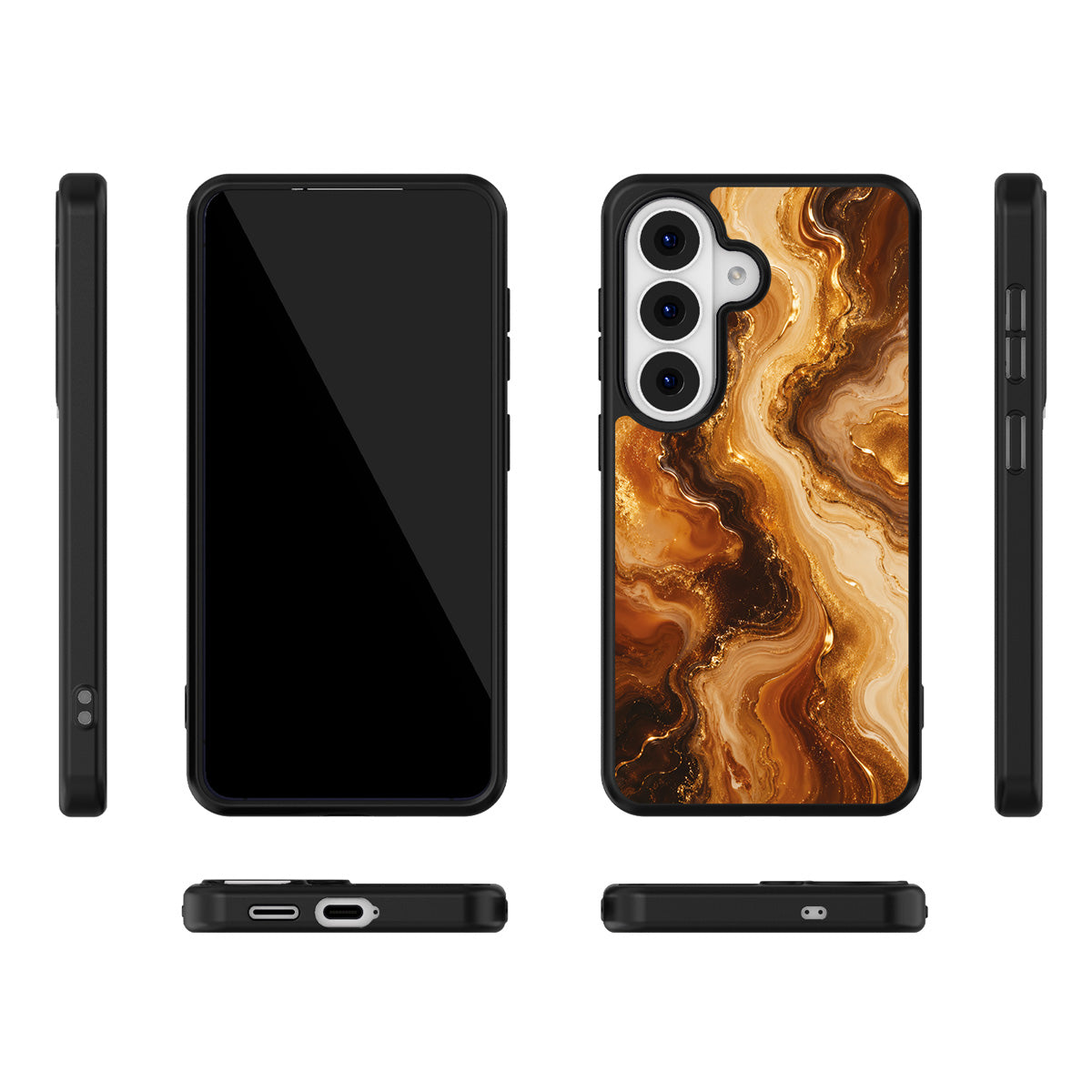 Caramel Swirl Samsung Galaxy S26 case – multi-angle view