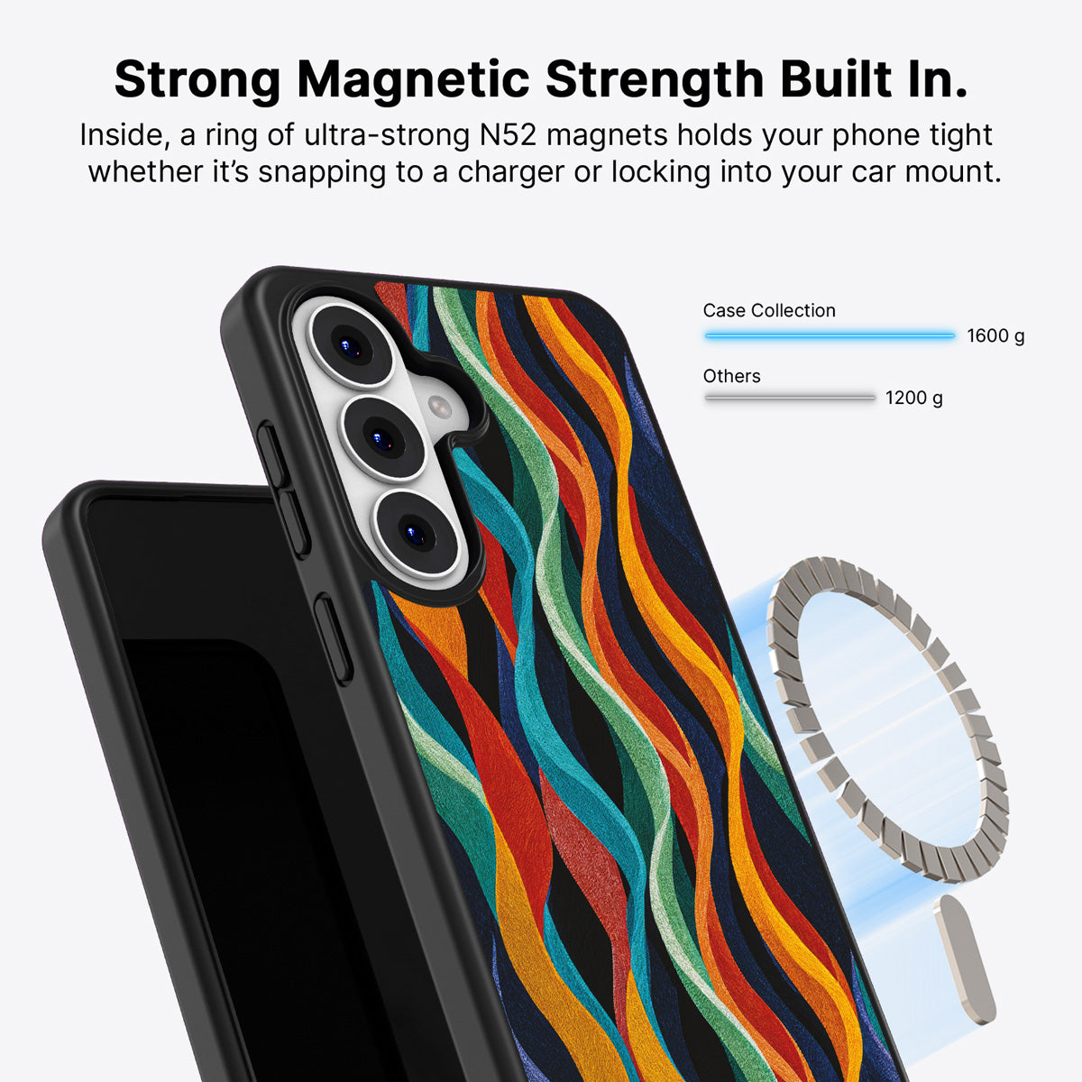 Samsung Galaxy S26 Qi2 magnetic case with N52 magnets – Coastal Waves design