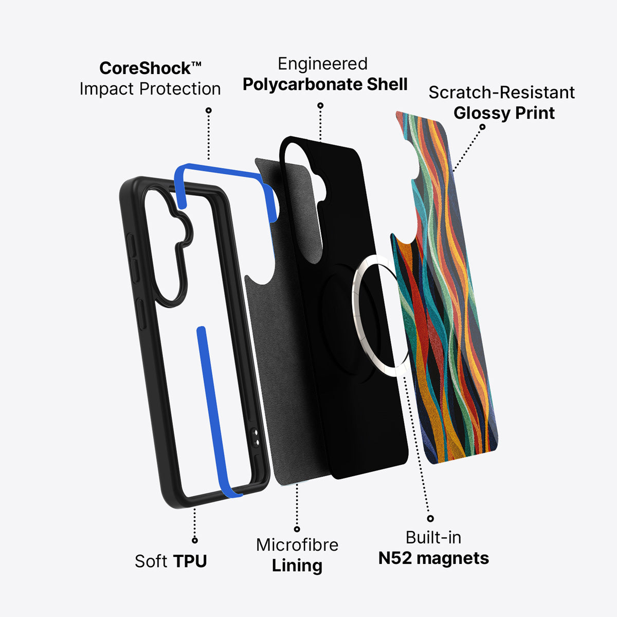 Samsung Galaxy S26 Plus case construction and features – Coastal Waves phone case