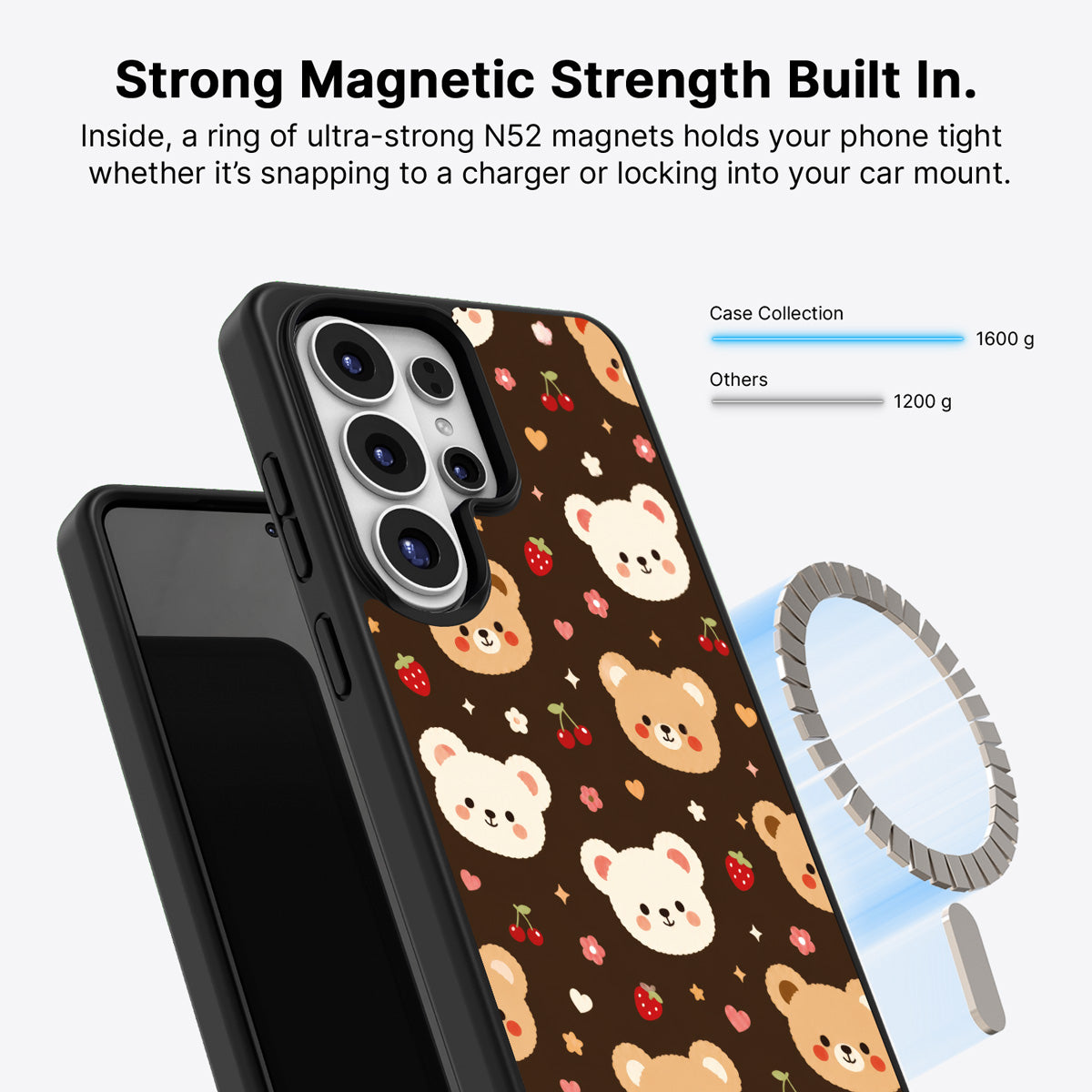 Samsung Galaxy S26 Ultra Qi2 magnetic case with N52 magnets – Cocoa Cuddles design