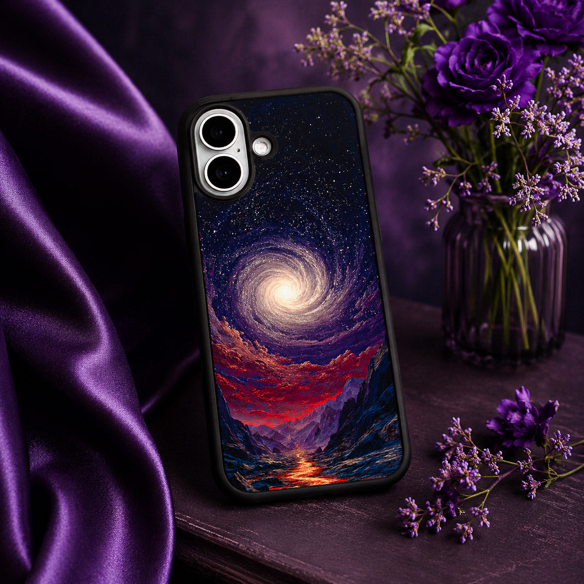 Purple Designer iPhone 16 Plus Case – Cosmic Vortex | MagSafe — view 4