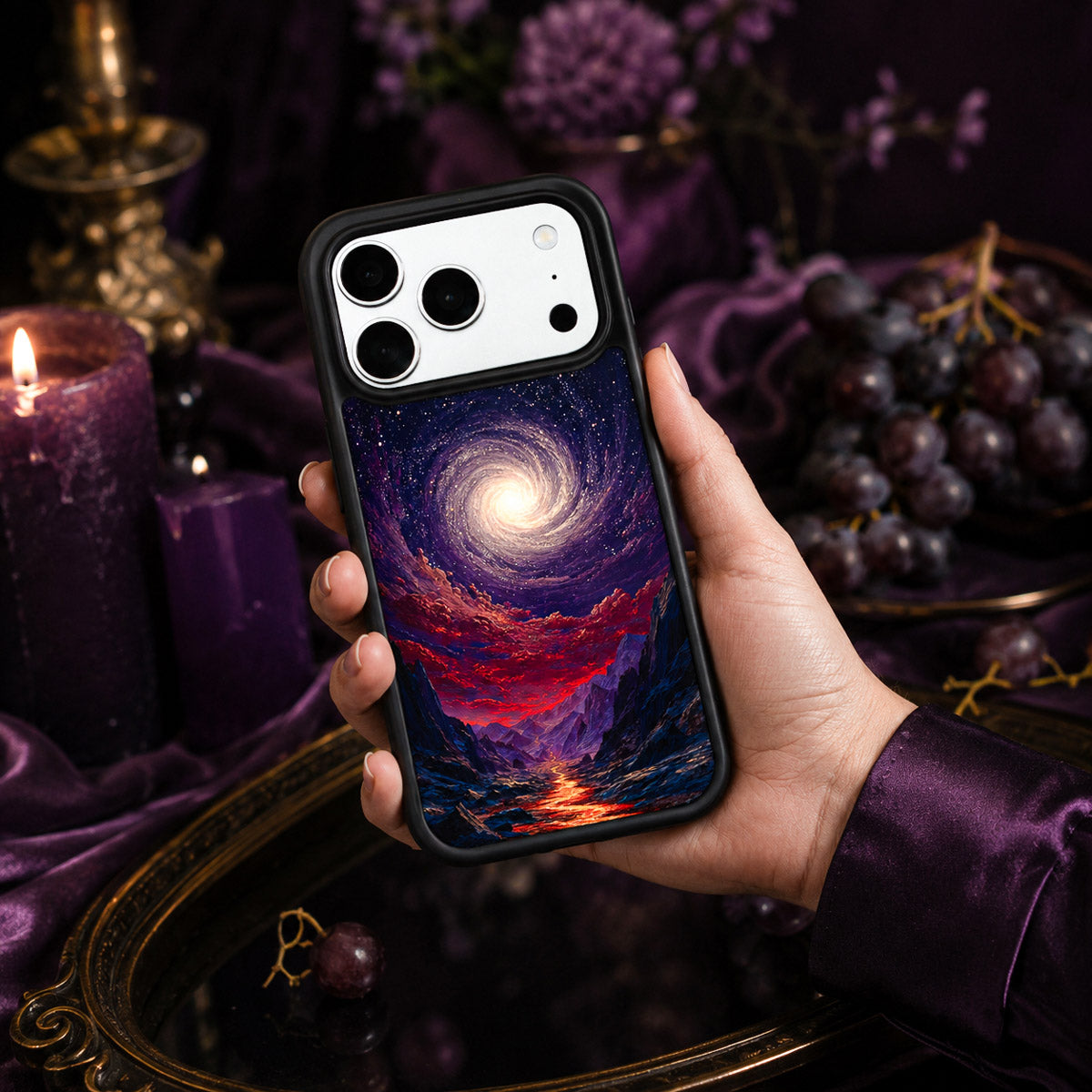 Purple Designer iPhone 18 Pro Max Case – Cosmic Vortex | MagSafe — view 2