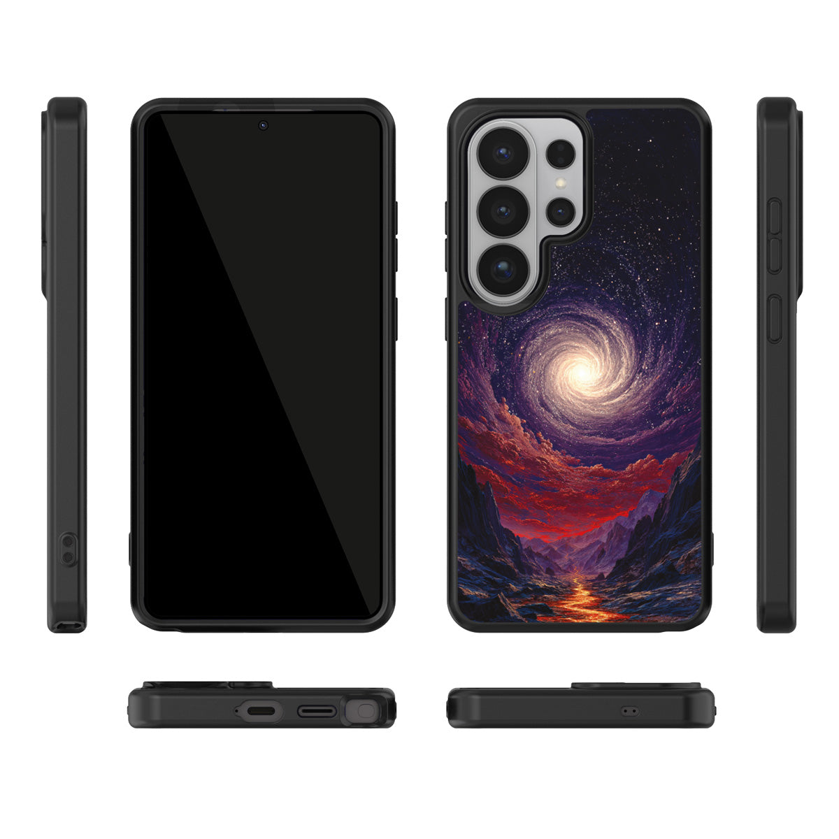 Cosmic Vortex Samsung Galaxy S26 Ultra case – multi-angle view