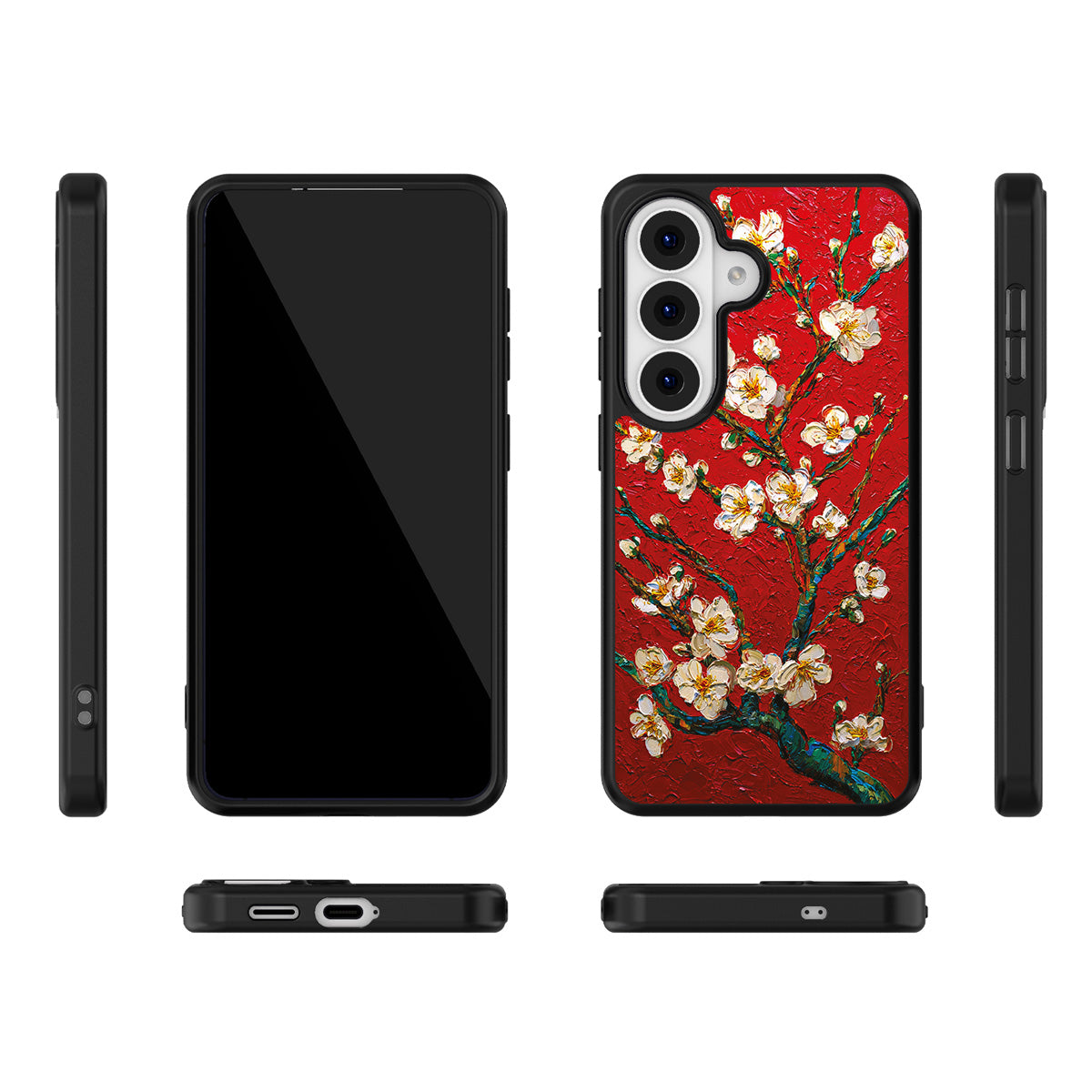 Crimson Blossom Samsung Galaxy S26 case – multi-angle view