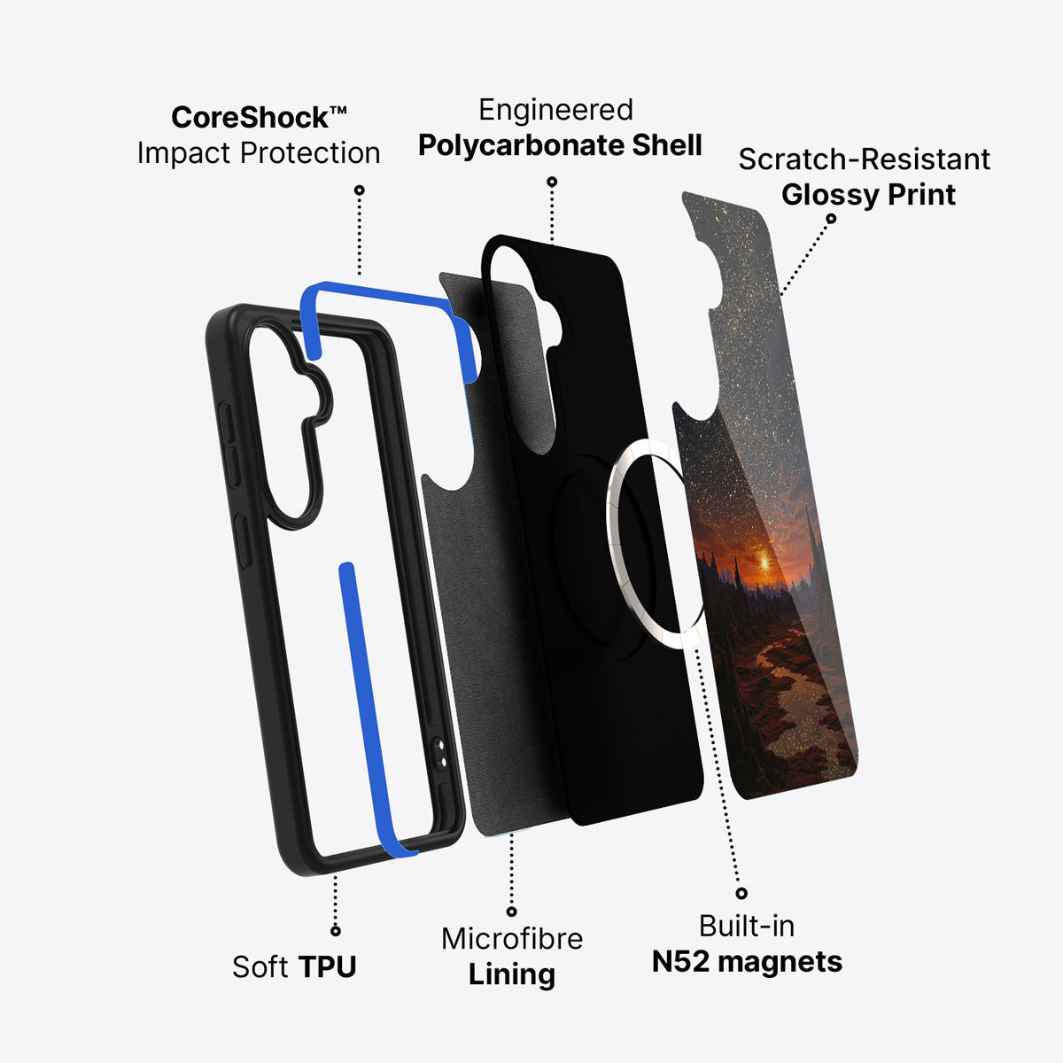 Samsung Galaxy S26 case construction and features – Desert Dusk phone case