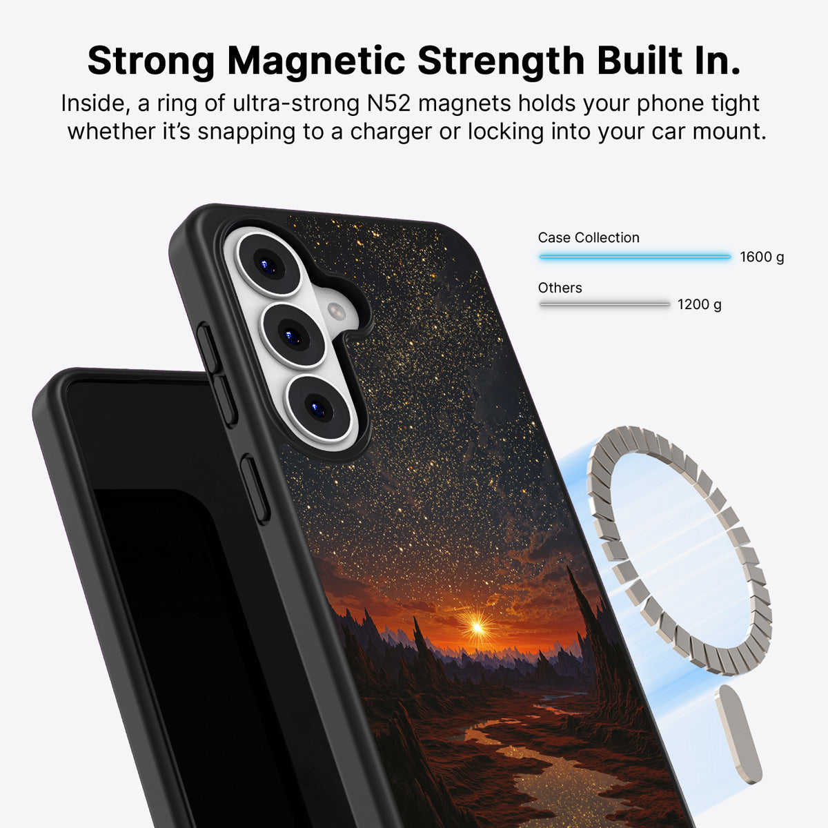 Samsung Galaxy S26 Plus Qi2 magnetic case with N52 magnets – Desert Dusk design
