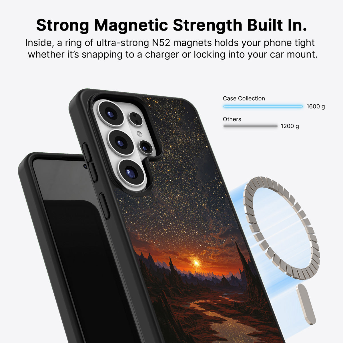 Samsung Galaxy S26 Ultra Qi2 magnetic case with N52 magnets – Desert Dusk design
