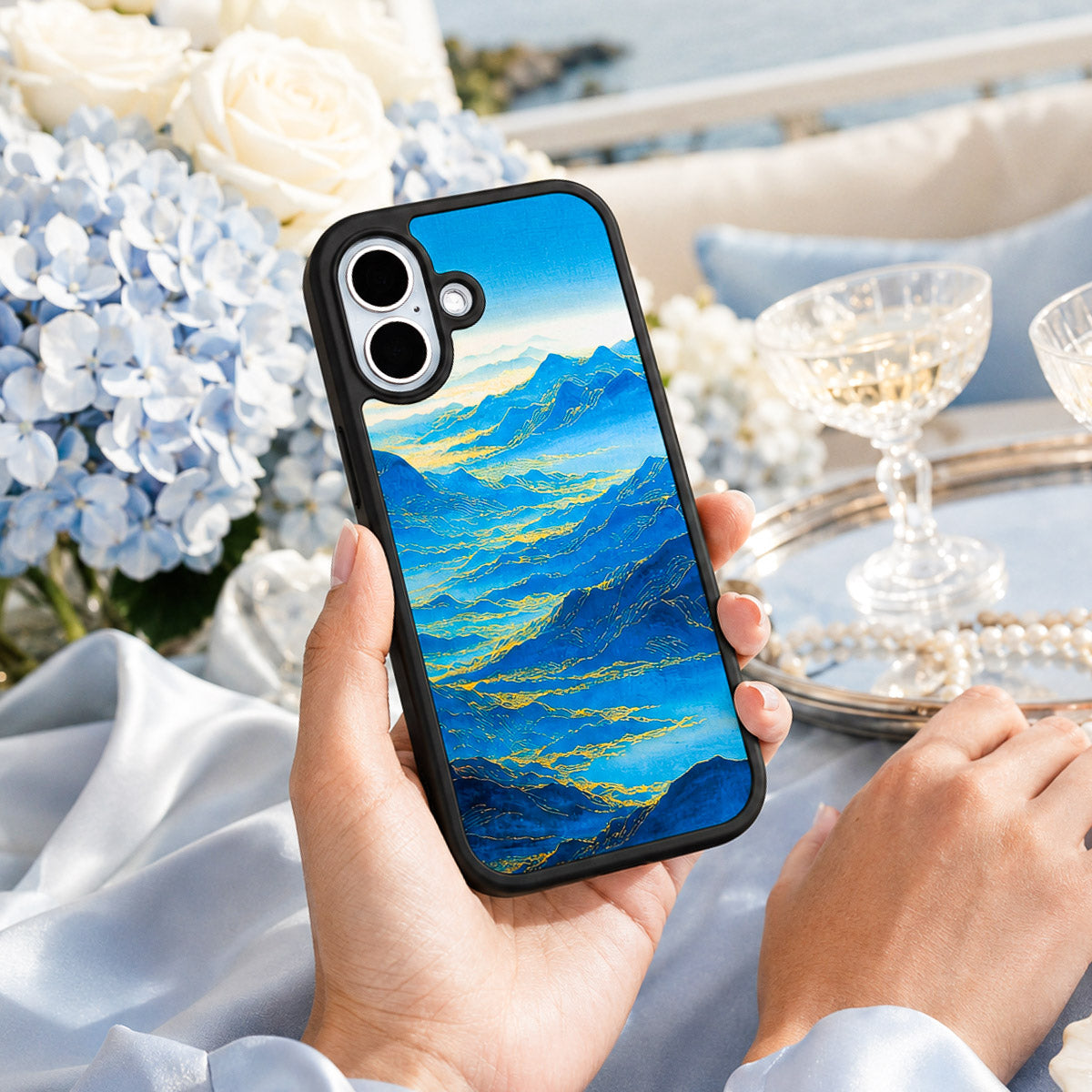 Blue Mountain Designer iPhone 16 Case – Ethereal Dawn | MagSafe — view 3